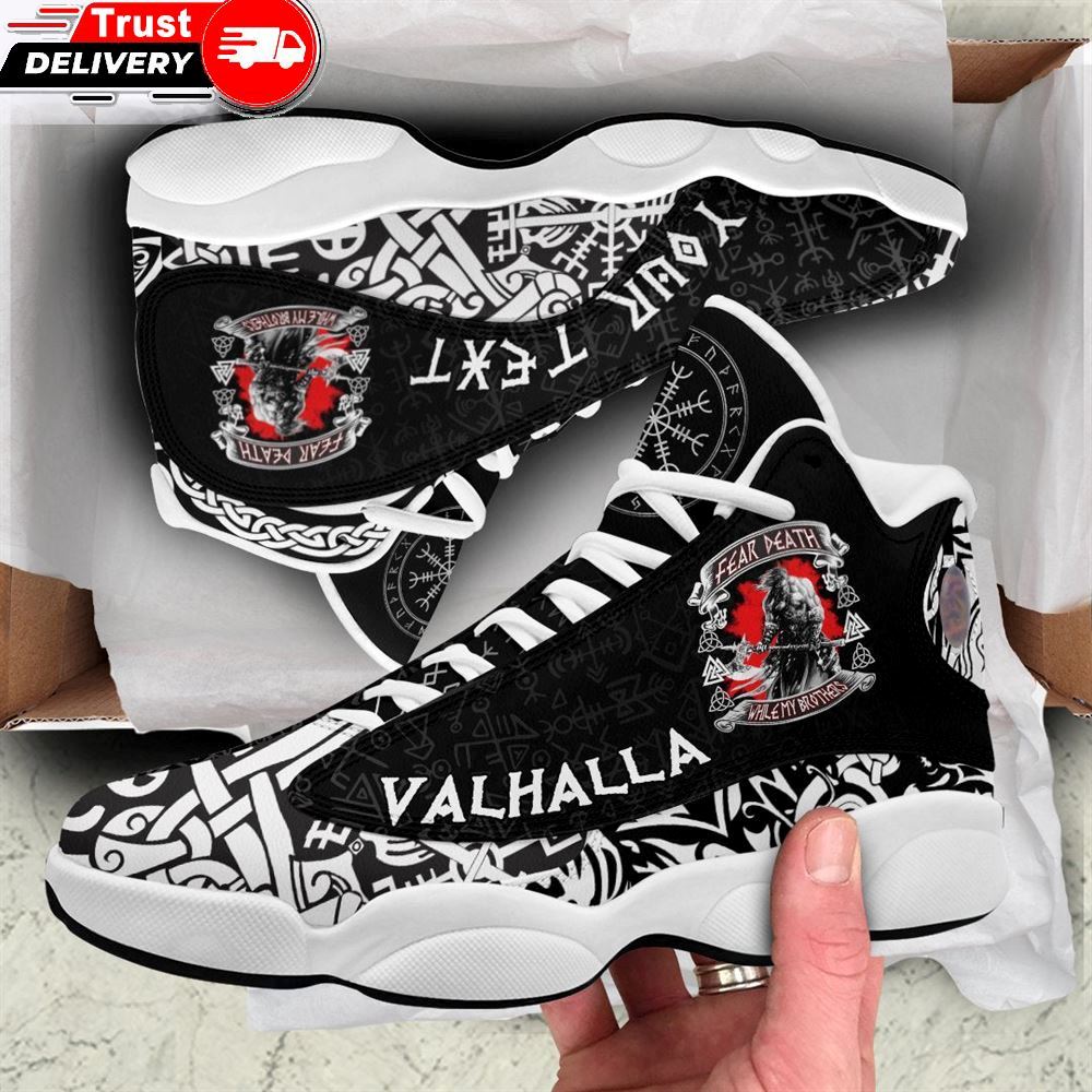 Jordan 13 Sneaker, Custom Valhalla Warrior High Top Sneakers Shoes A31