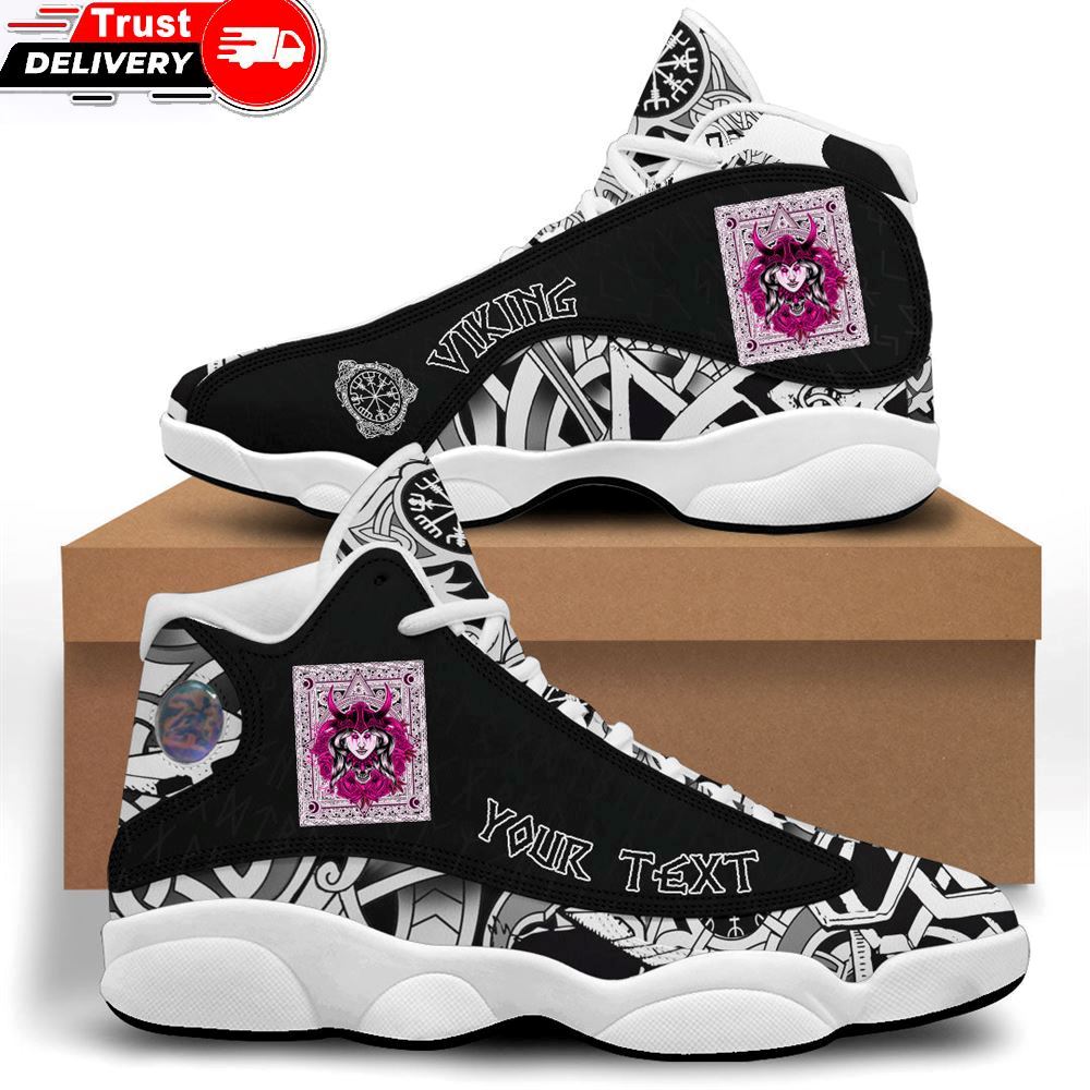 Jordan 13 Sneaker, Custom Valkyrie On Card Purple Sneakers
