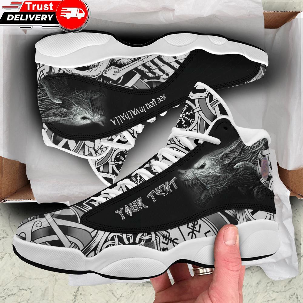 Jordan 13 Shoes, Custom Viking Fenrir Wolf High Top Sneakers Shoes