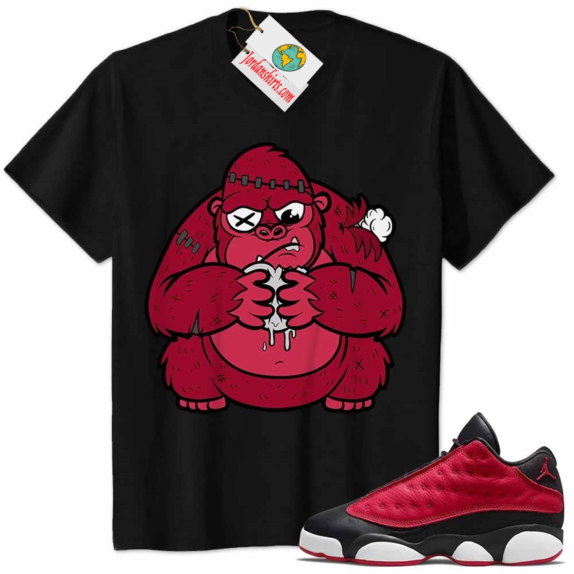 Jordan 13 Shirt, Cute Monkey Broken Heart Black Air Jordan 13 Very Berry 13s Plus Size Up To 5xl