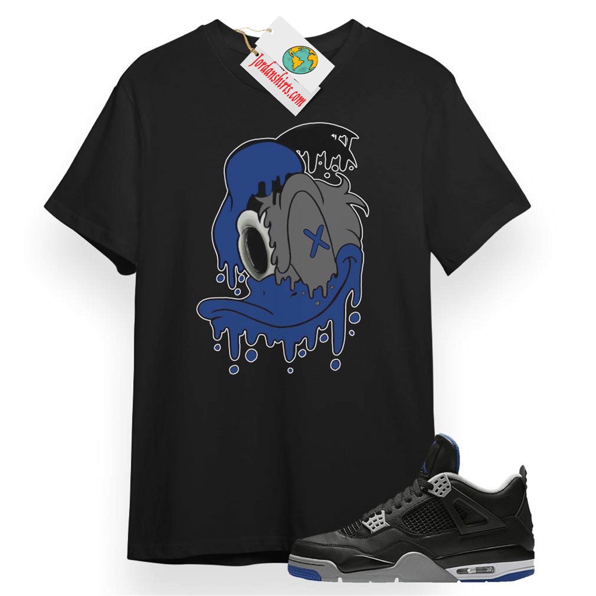 Jordan 4 Shirt, Donald Dripping Black T-shirt Air Jordan 4 Motorsport Alternate 4s Plus Size Up To 5xl