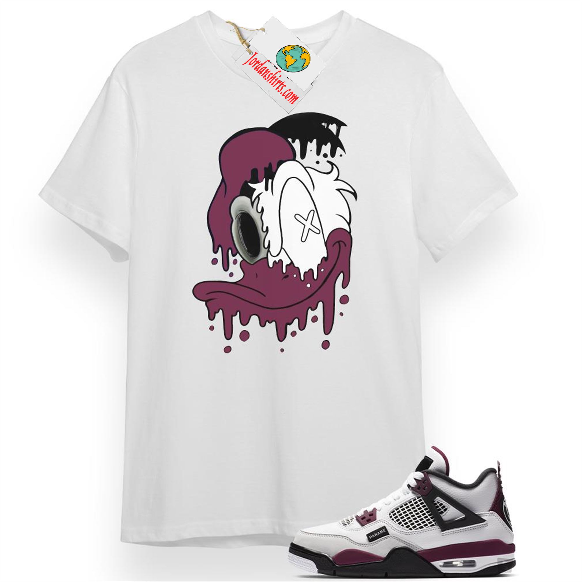 Jordan 4 Shirt, Donald Dripping White T-shirt Air Jordan 4 Psg 4s Full Size Up To 5xl