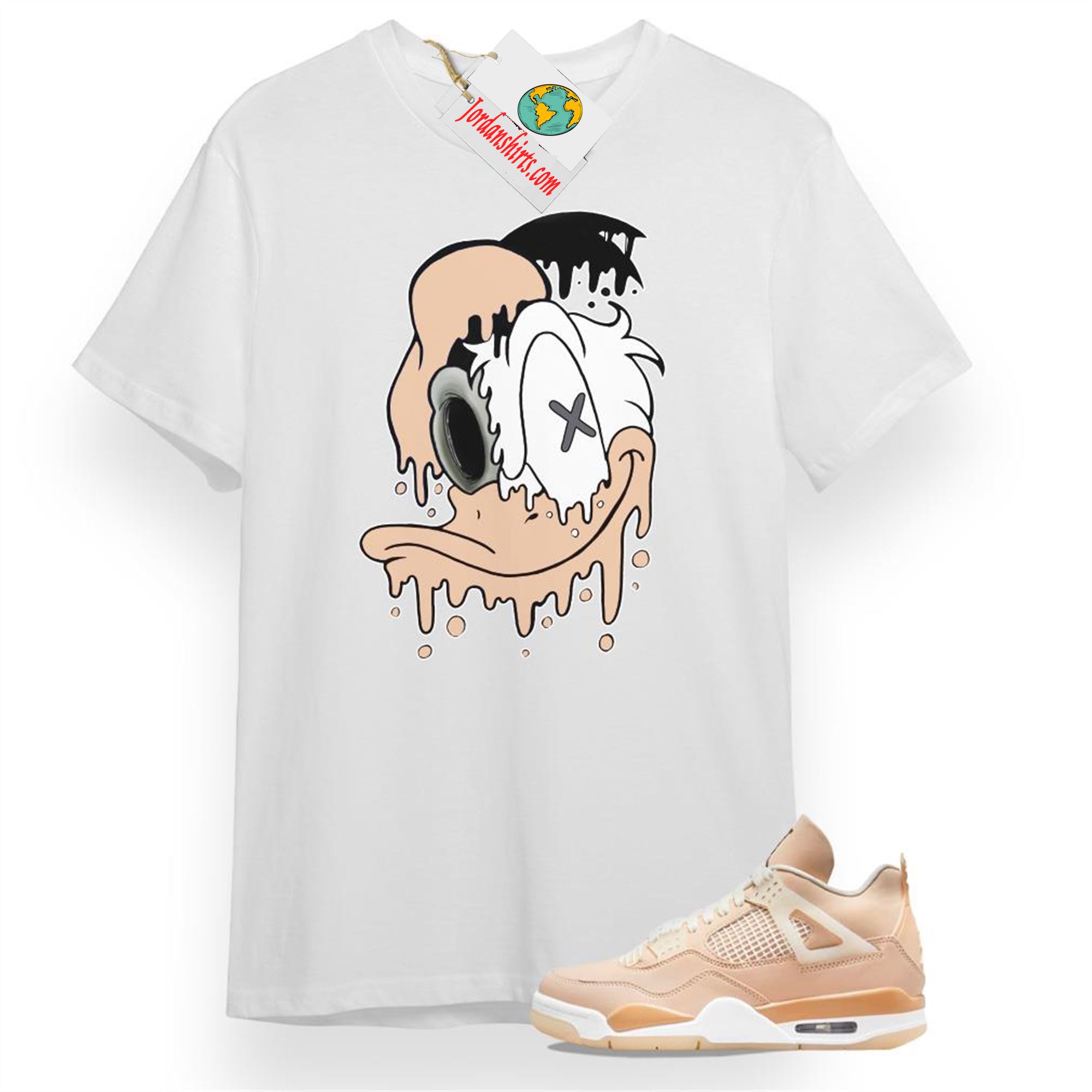 Jordan 4 Shirt, Donald Dripping White T-shirt Air Jordan 4 Shimmer 4s Size Up To 5xl
