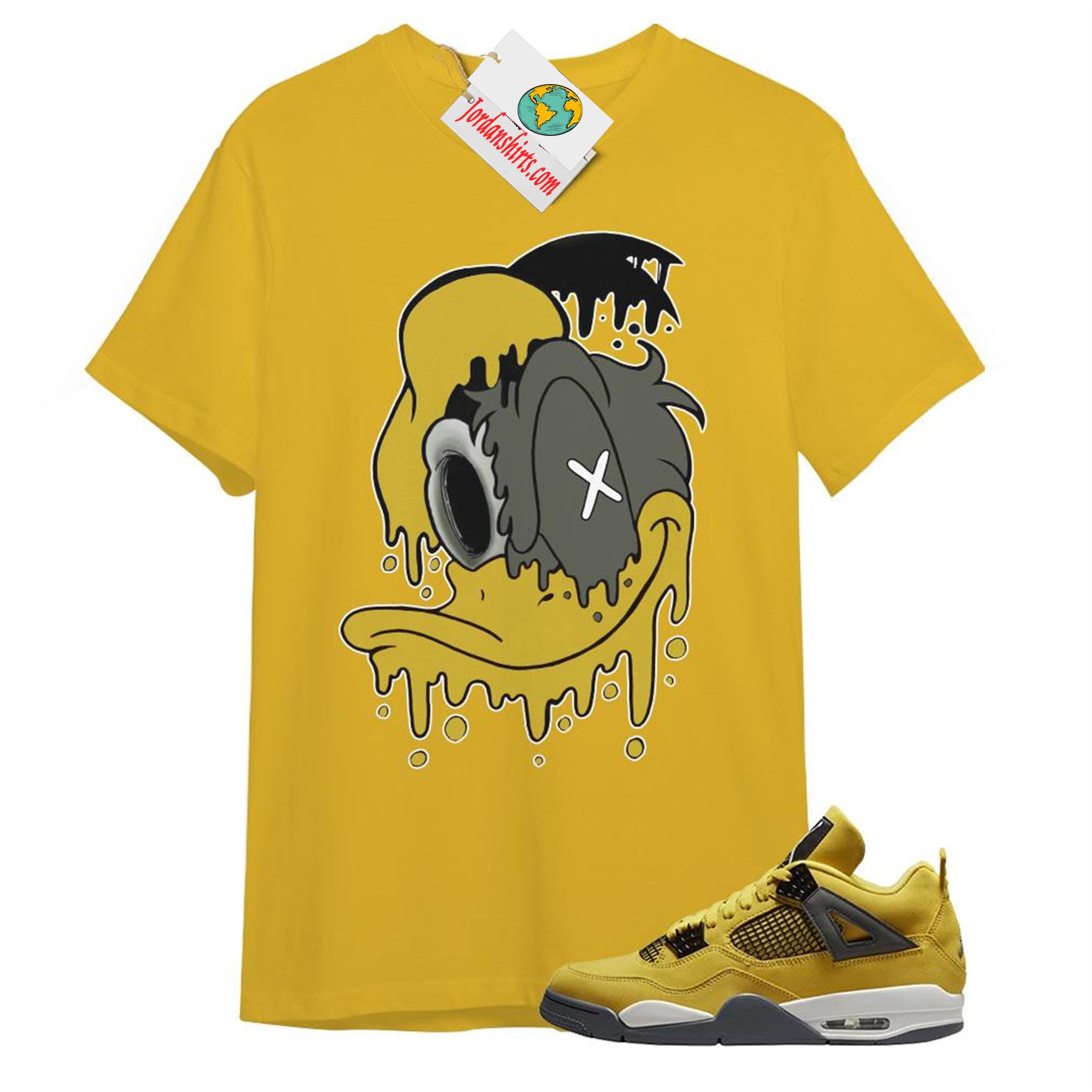 Jordan 4 Shirt, Donald Dripping Yellow T-shirt Air Jordan 4 Tour Yellowlightning 4s Plus Size Up To 5xl