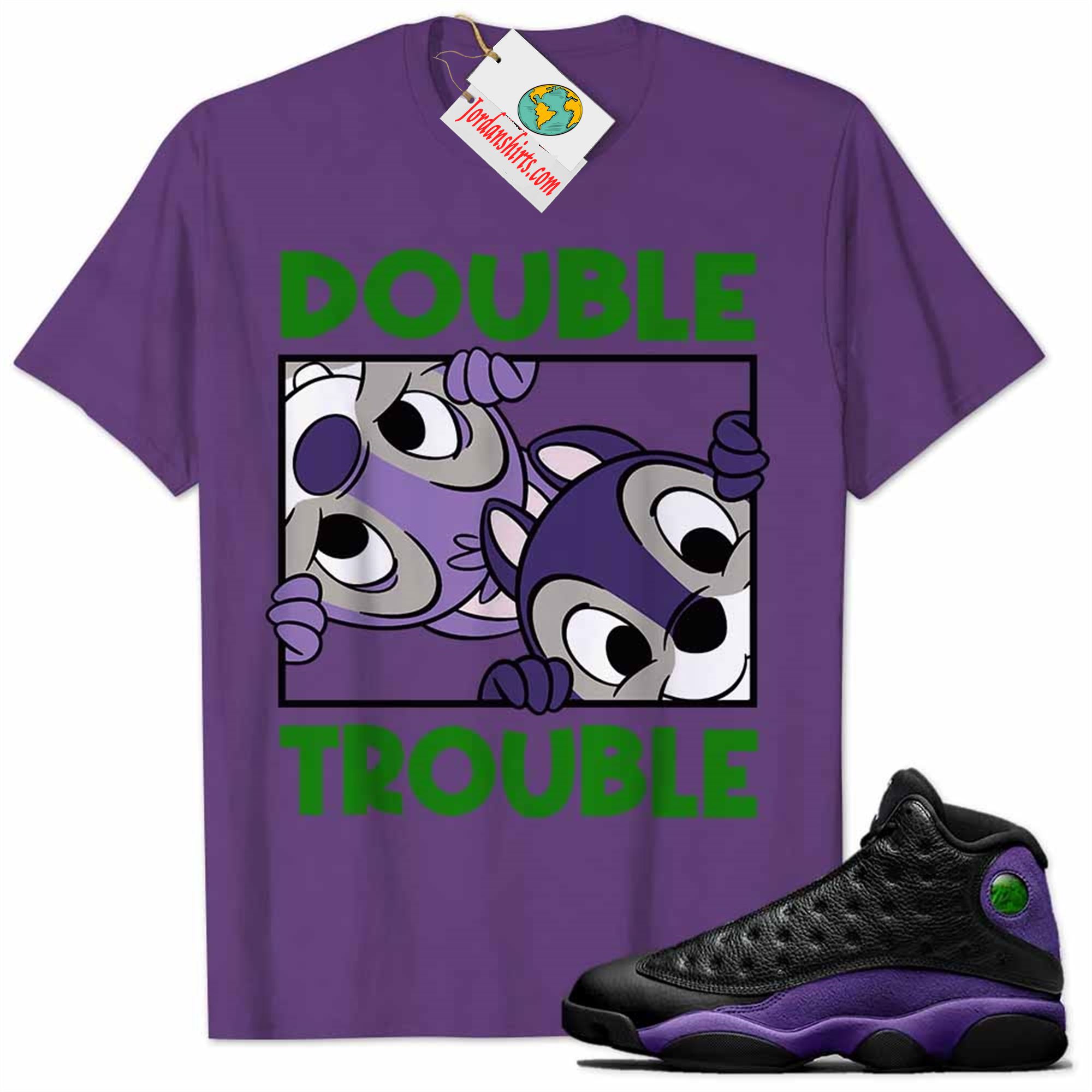 Jordan 13 Shirt, Double Trouble Purple Air Jordan 13 Court Purple 13s Full Size Up To 5xl