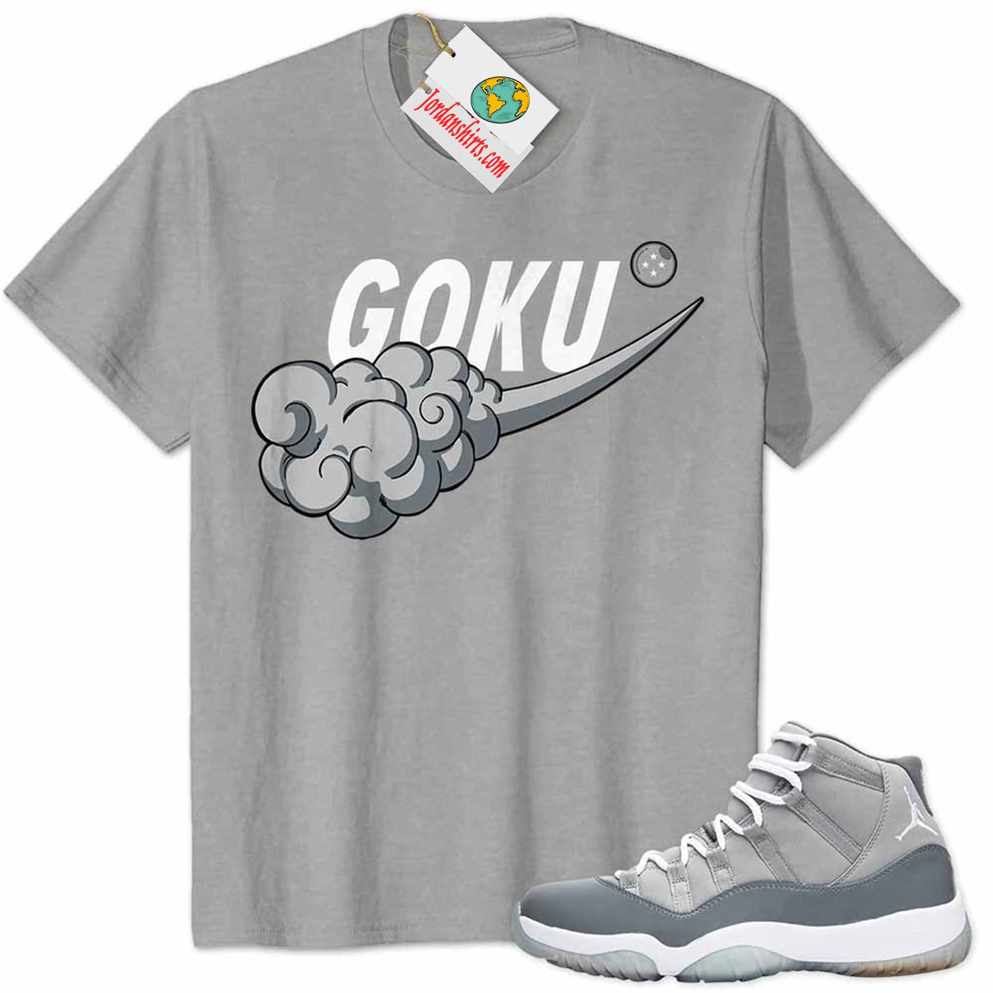 Jordan 11 Shirt, Dragonball Z Nike Goku Nimbus Cloud Grey Air Jordan 11 Cool Grey 11s Size Up To 5xl