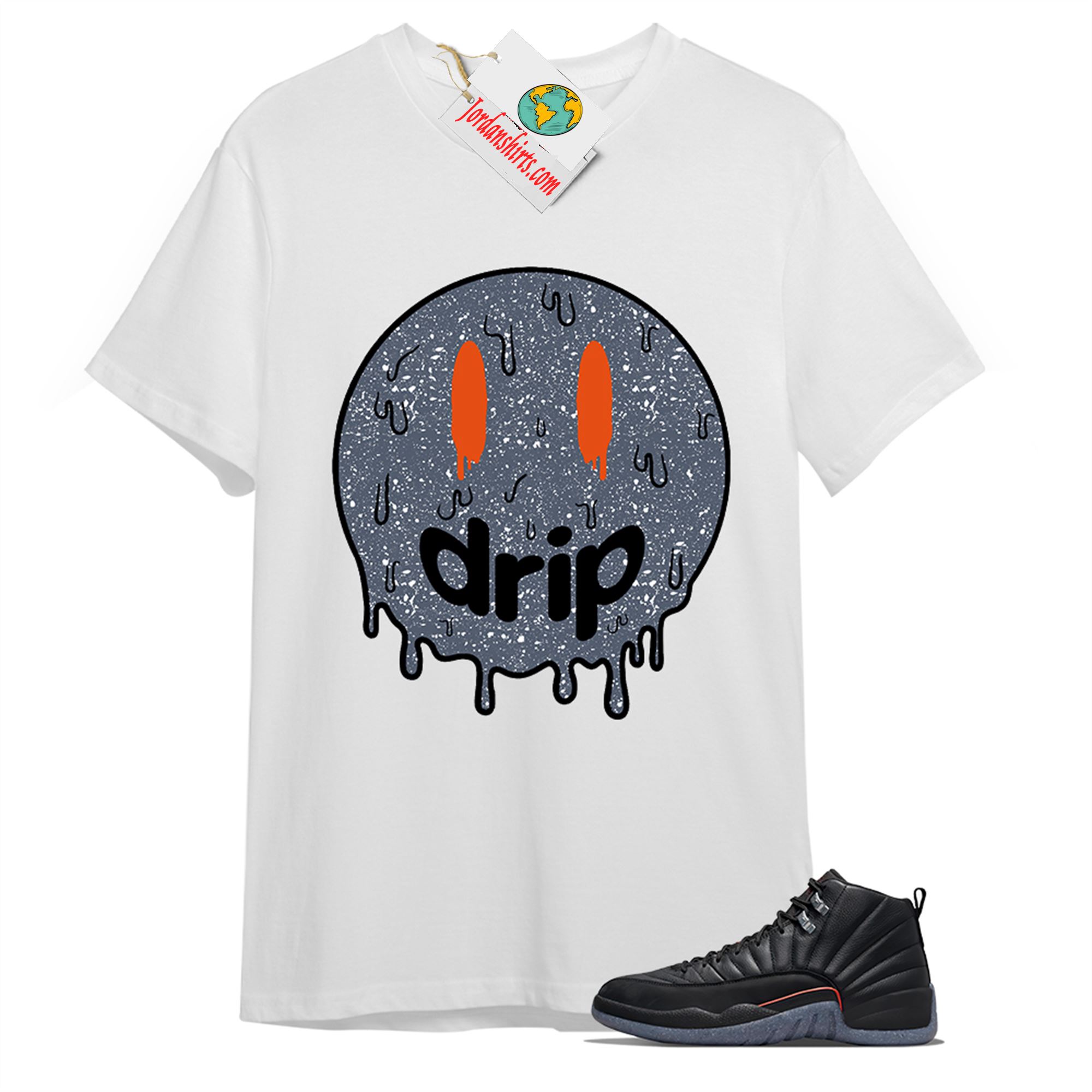 Jordan 12 Shirt, Drip White T-shirt Air Jordan 12 Utility Grind 12s Full Size Up To 5xl