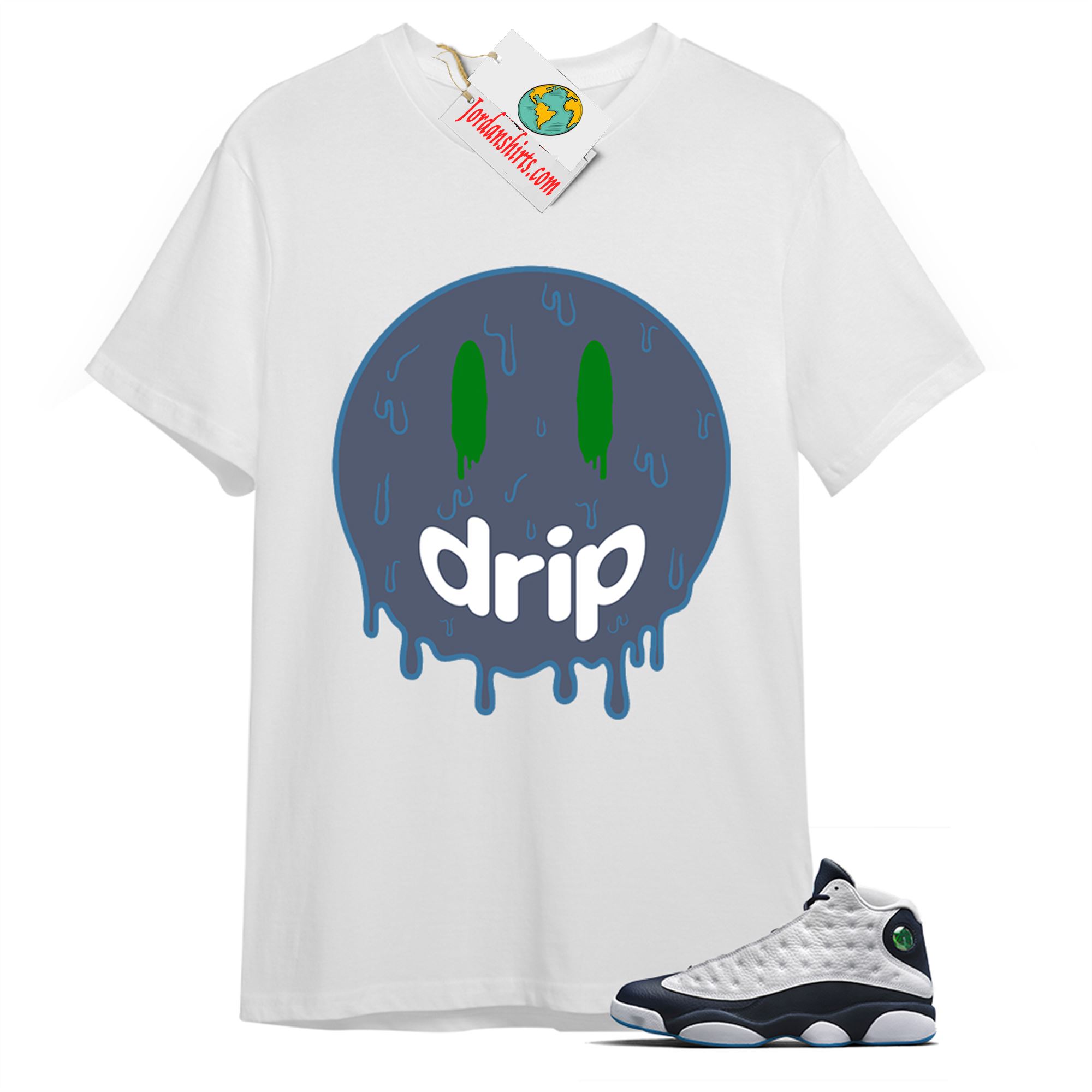 Jordan 13 Shirt, Drip White T-shirt Air Jordan 13 Obsidian 13s Full Size Up To 5xl