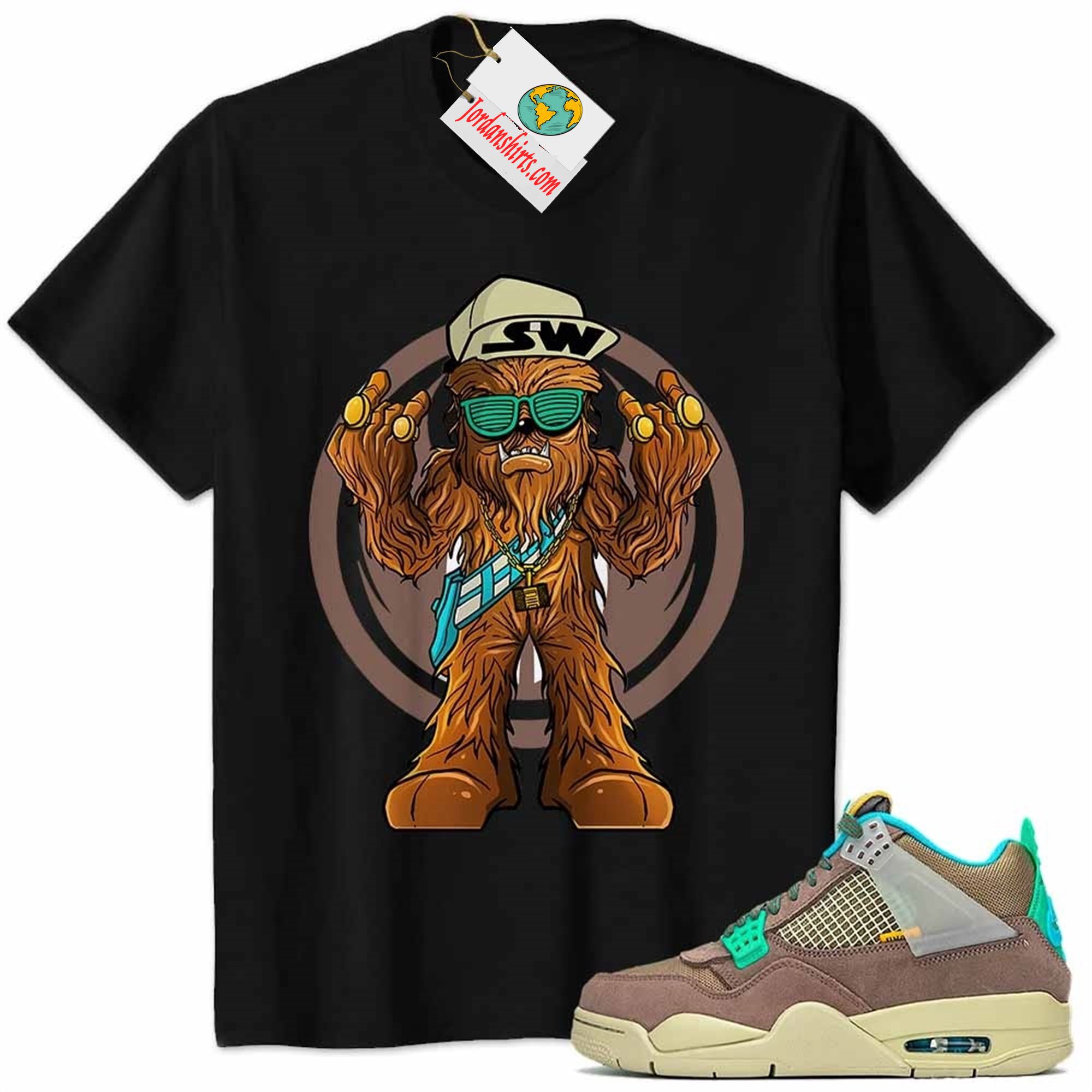 Jordan 4 Shirt, Gangster Chewbacca Stars War Black Air Jordan 4 Union Taupe Haze 4s Plus Size Up To 5xl