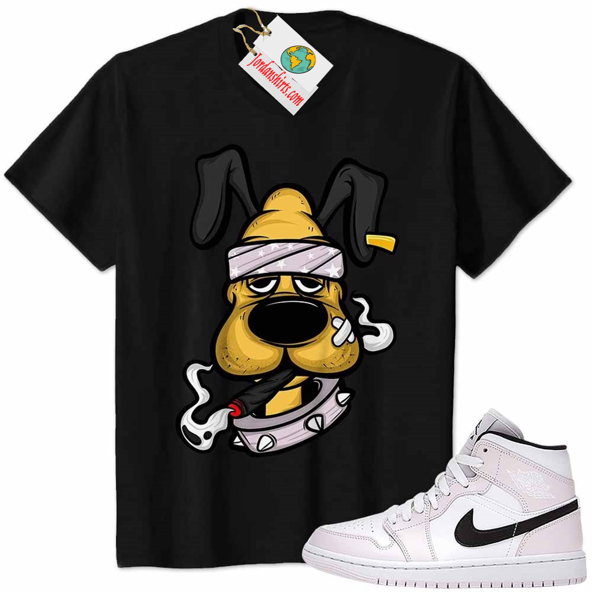 Jordan 1 Shirt, Gangster Pluto Smoke Weed Black Air Jordan 1 Barely Rose 1s Plus Size Up To 5xl