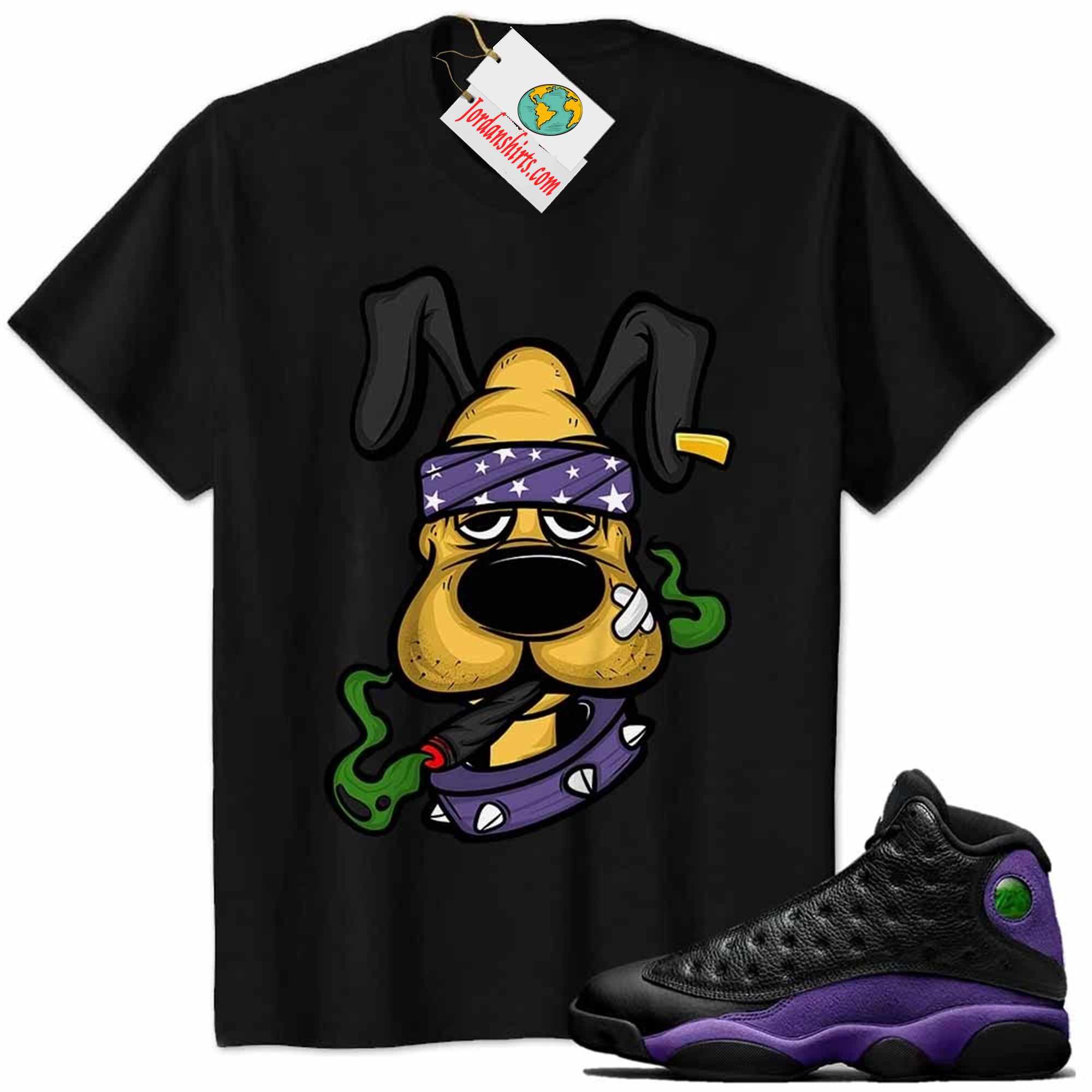 Jordan 13 Shirt, Gangster Pluto Smoke Weed Black Air Jordan 13 Court Purple 13s Plus Size Up To 5xl