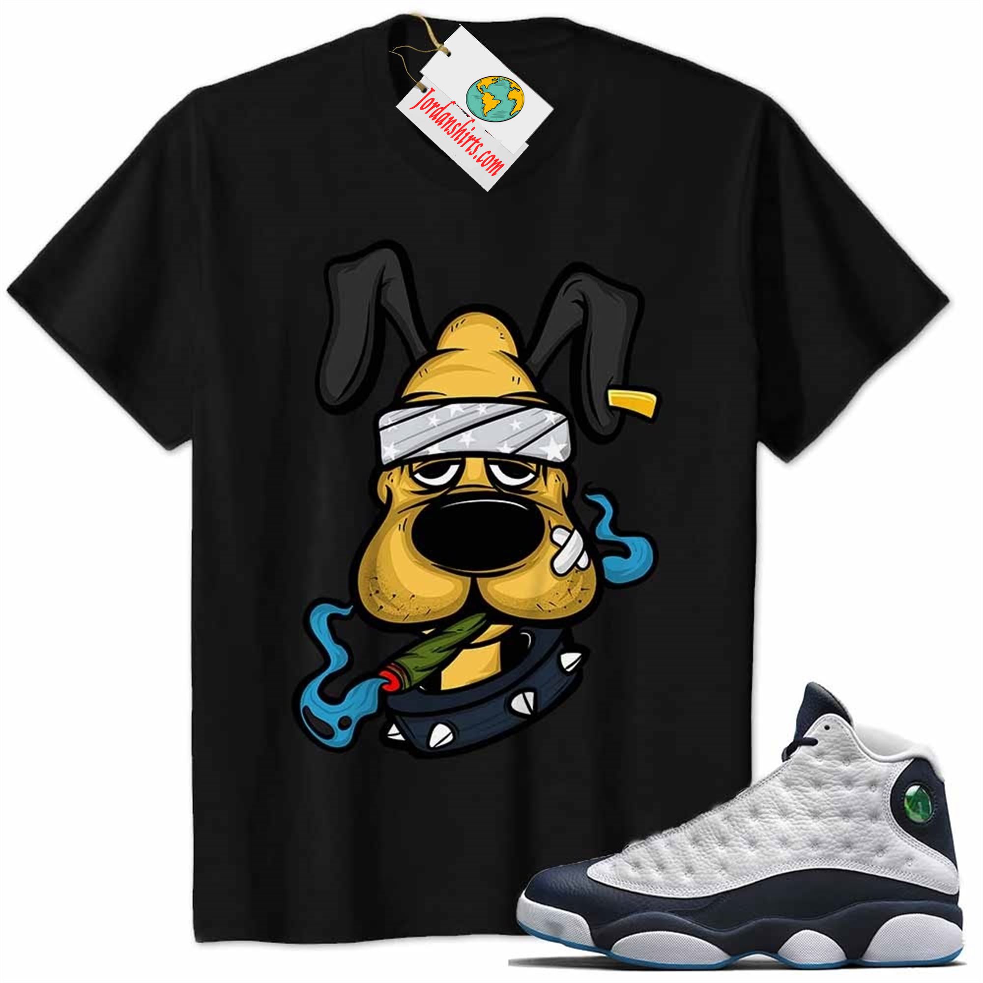 Jordan 13 Shirt, Gangster Pluto Smoke Weed Black Air Jordan 13 Obsidian 13s Plus Size Up To 5xl