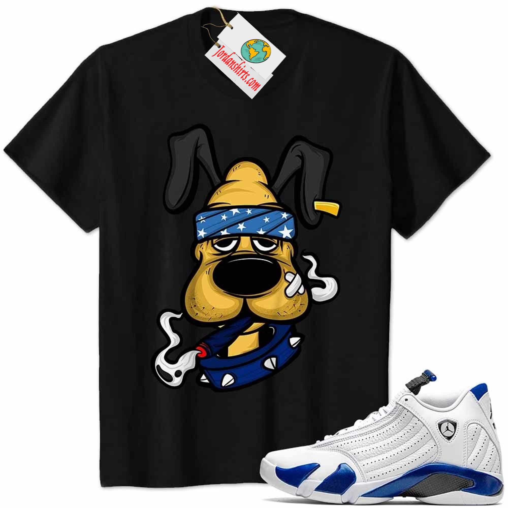 Jordan 14 Shirt, Gangster Pluto Smoke Weed Black Air Jordan 14 Hyper Royal 14s Full Size Up To 5xl