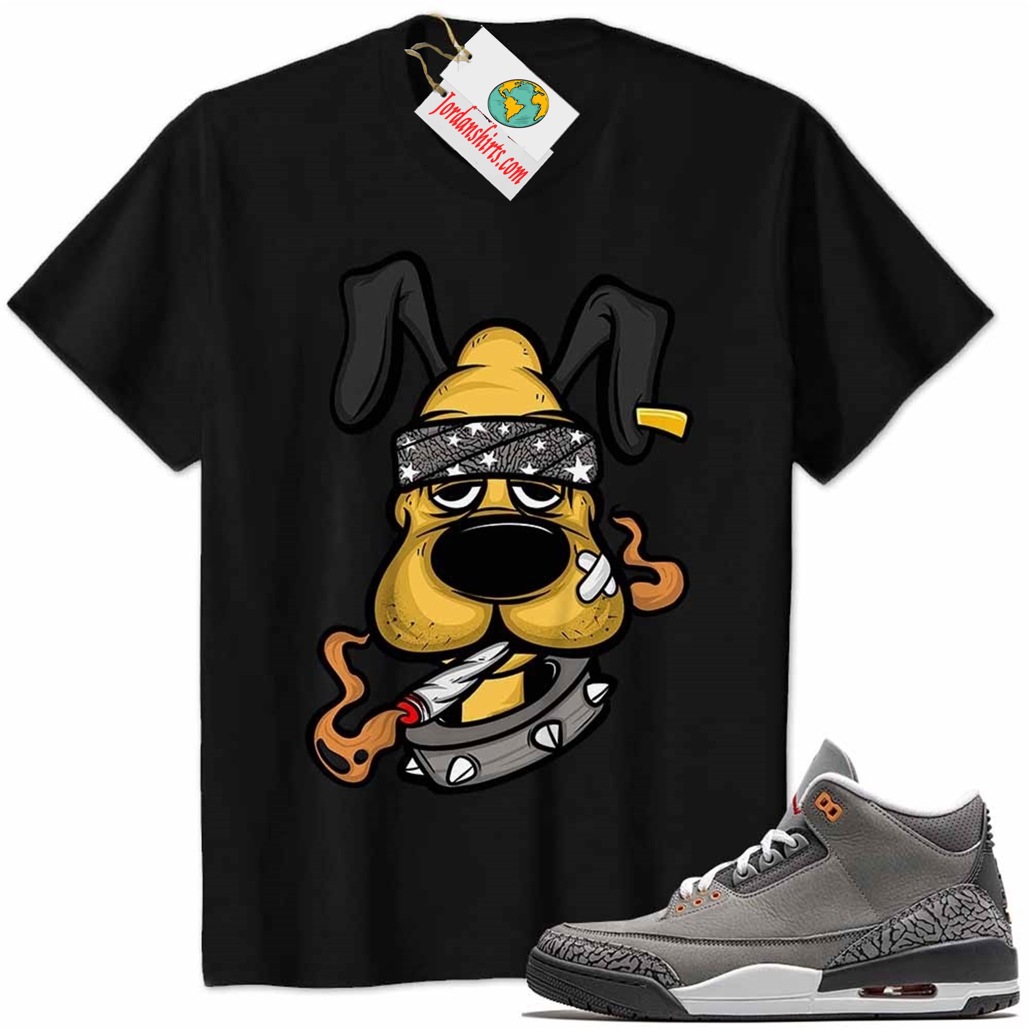 Jordan 3 Shirt, Gangster Pluto Smoke Weed Black Air Jordan 3 Cool Grey 3s Size Up To 5xl