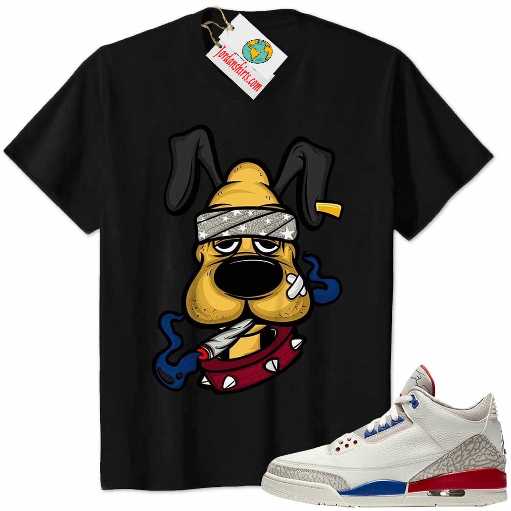 Jordan 3 Shirt, Gangster Pluto Smoke Weed Black Air Jordan 3 International Flight Charity Game 3s Full Size Up To 5xl