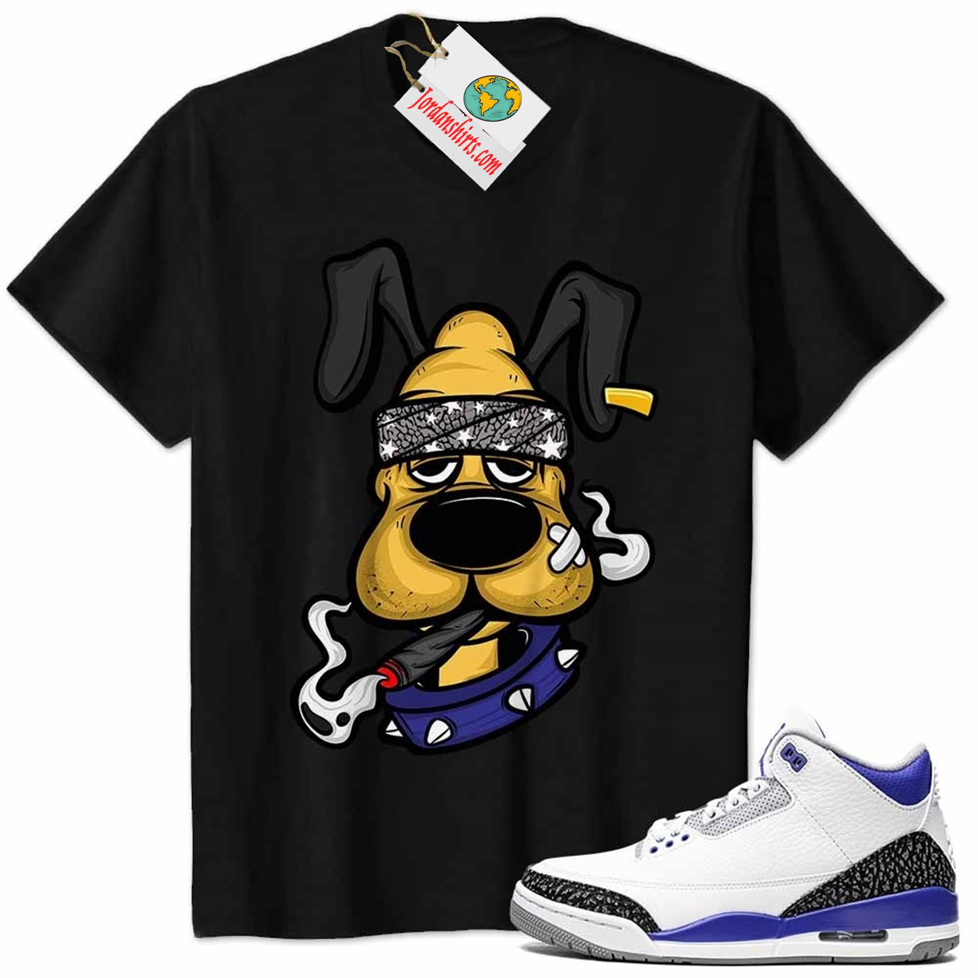 Jordan 3 Shirt, Gangster Pluto Smoke Weed Black Air Jordan 3 Racer Blue 3s Size Up To 5xl