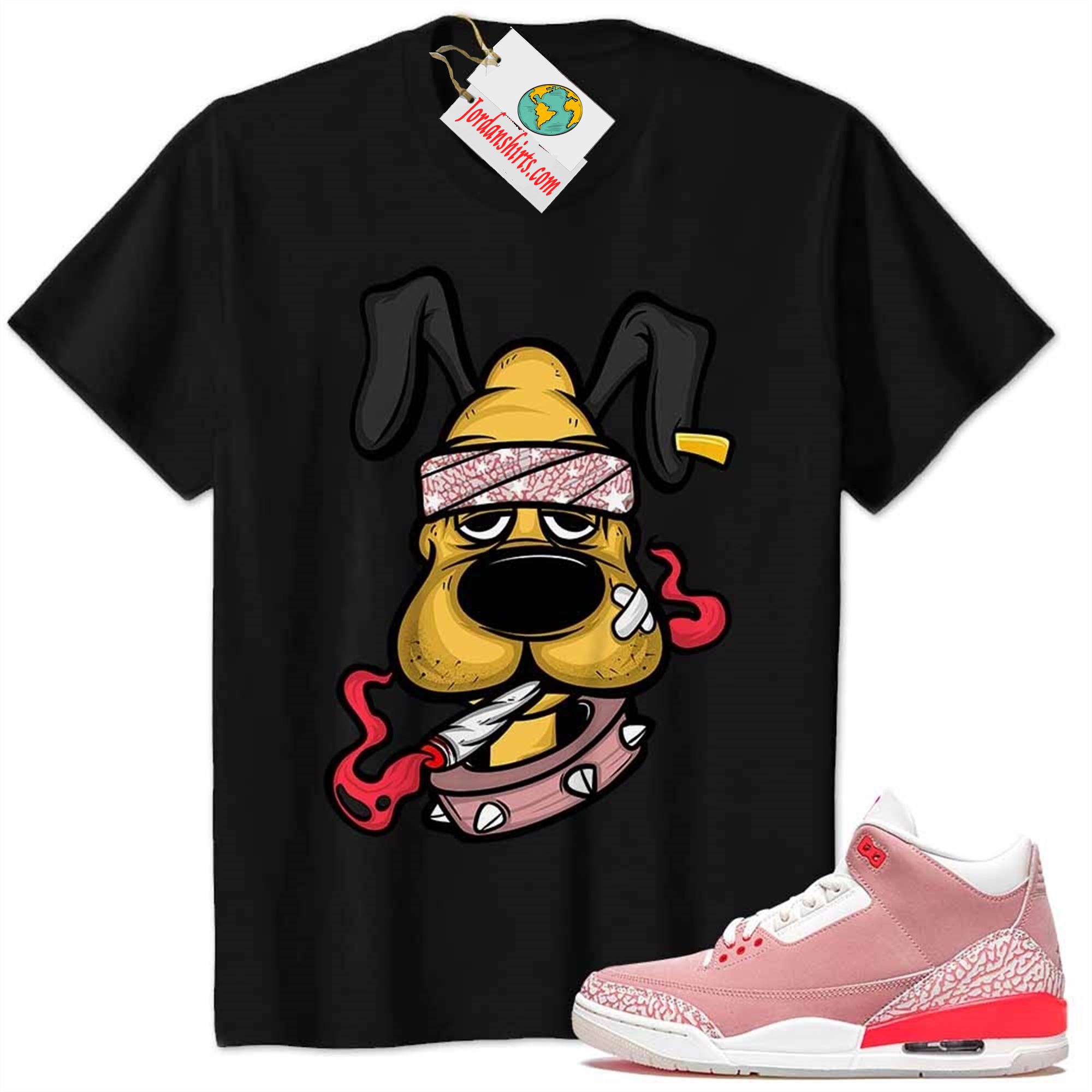 Jordan 3 Shirt, Gangster Pluto Smoke Weed Black Air Jordan 3 Rust Pink 3s Size Up To 5xl