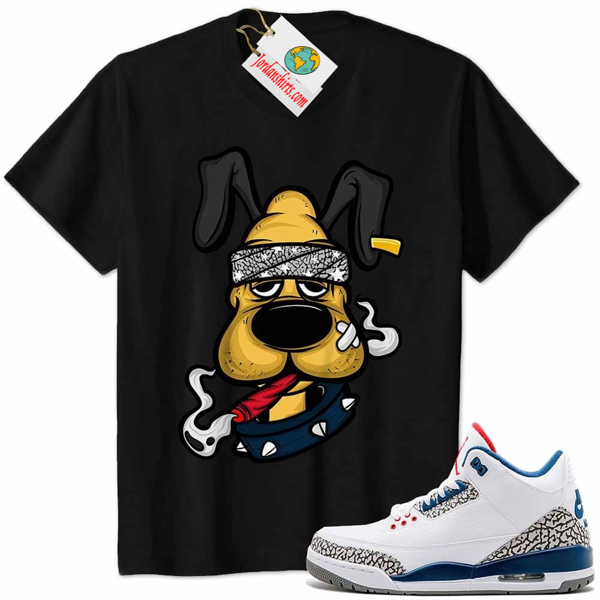 Jordan 3 Shirt, Gangster Pluto Smoke Weed Black Air Jordan 3 True Blue 3s Plus Size Up To 5xl