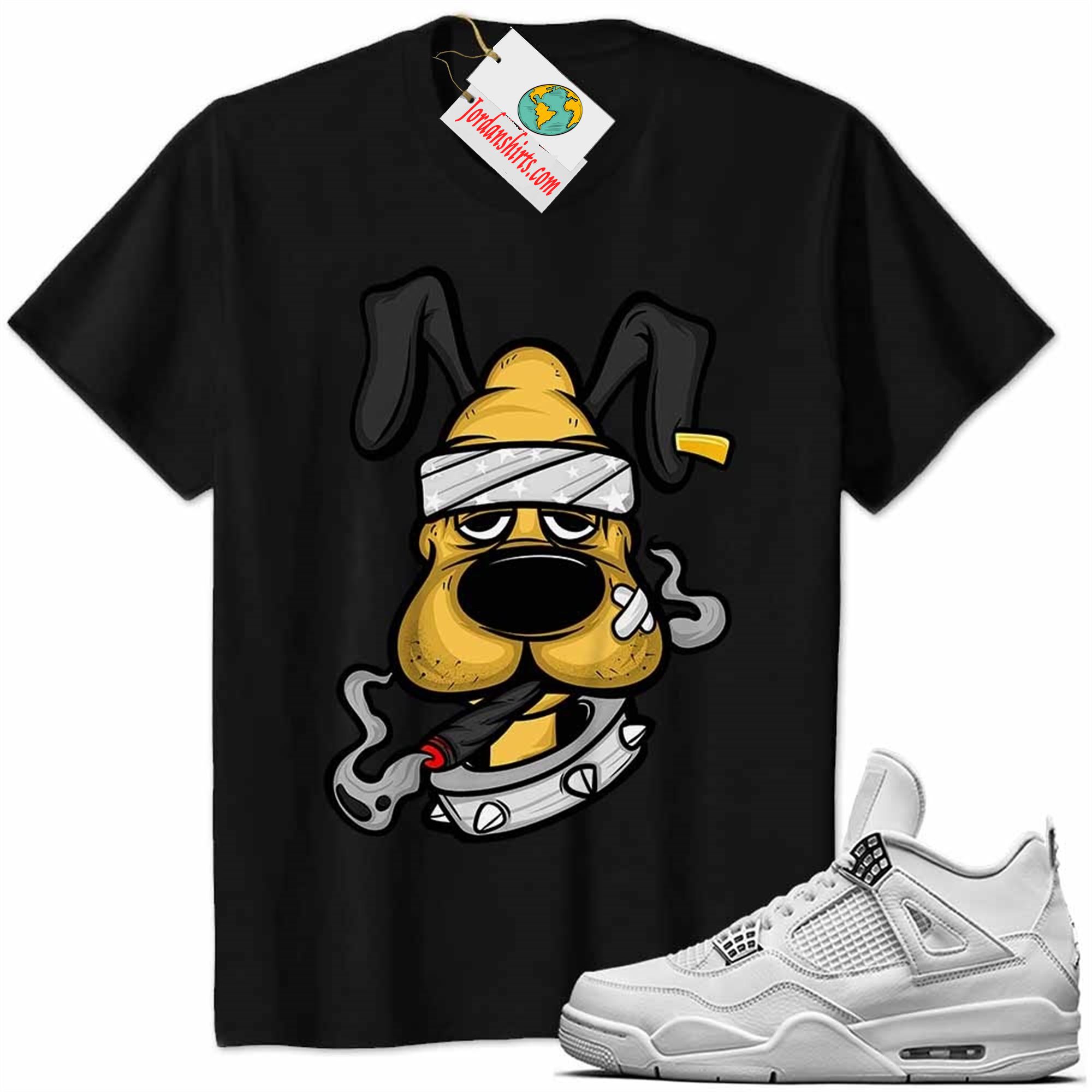 Jordan 4 Shirt, Gangster Pluto Smoke Weed Black Air Jordan 4 Pure Money 4s Size Up To 5xl