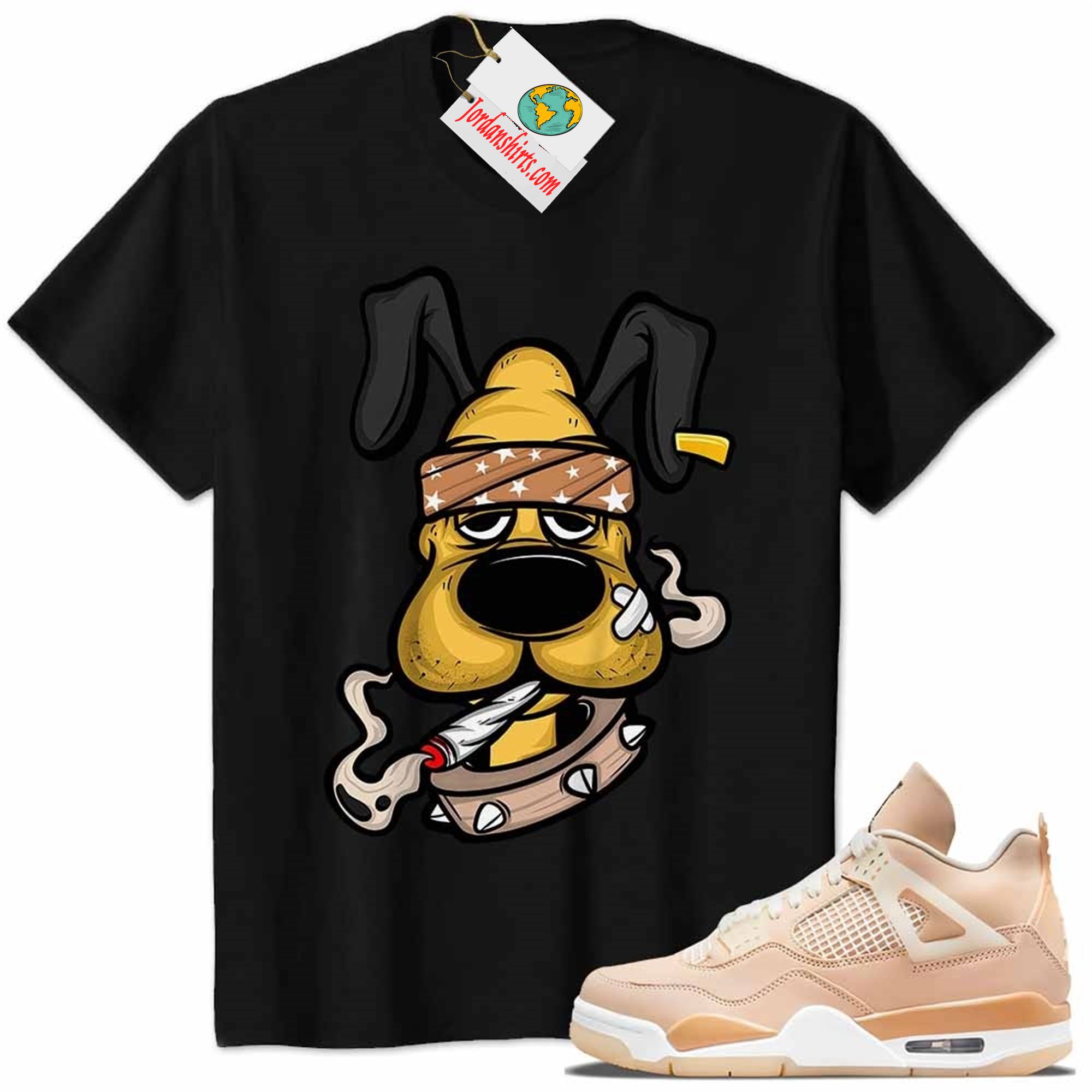 Jordan 4 Shirt, Gangster Pluto Smoke Weed Black Air Jordan 4 Shimmer 4s Plus Size Up To 5xl