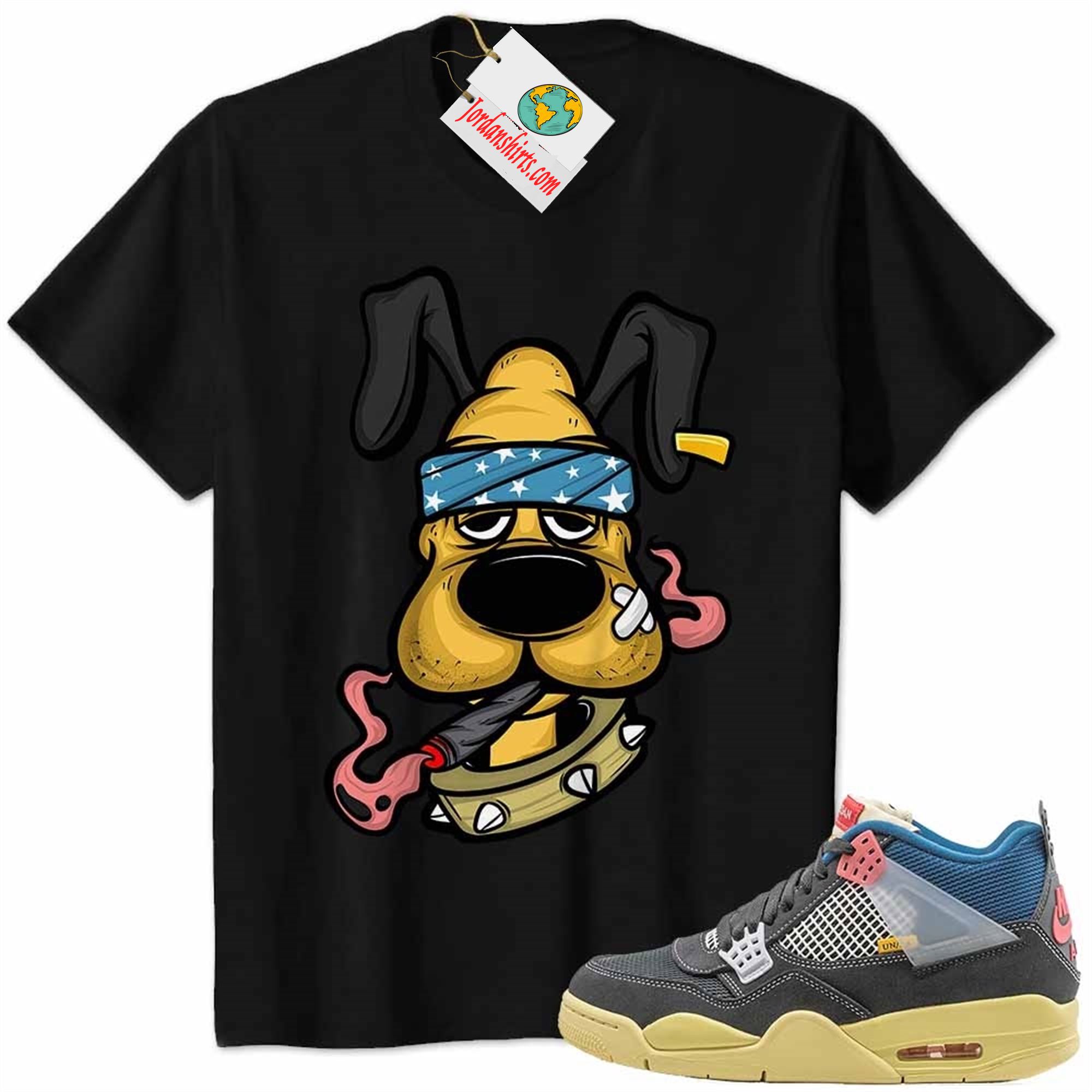 Jordan 4 Shirt, Gangster Pluto Smoke Weed Black Air Jordan 4 Union Off Noir 4s Full Size Up To 5xl