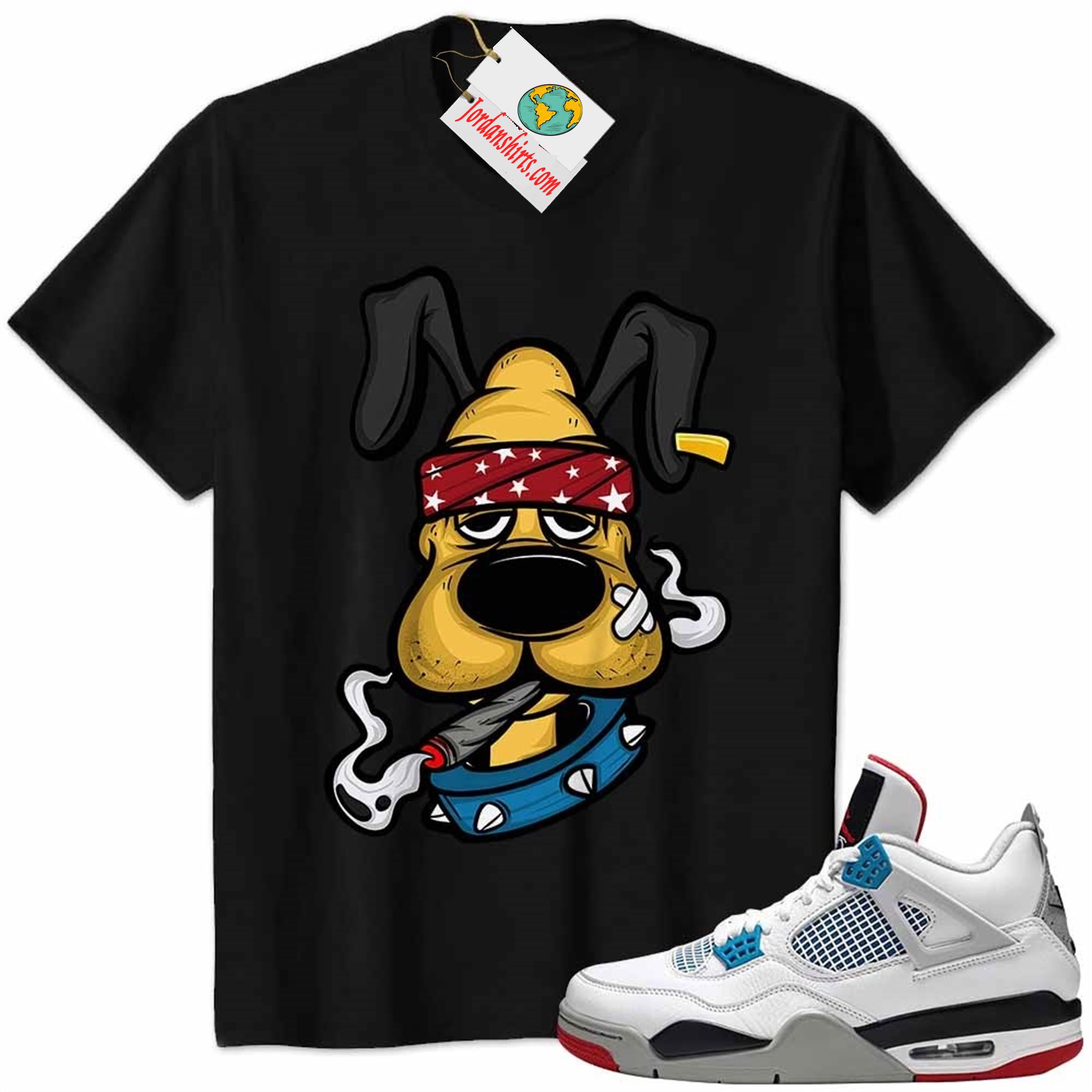 Jordan 4 Shirt, Gangster Pluto Smoke Weed Black Air Jordan 4 What The 4s Size Up To 5xl