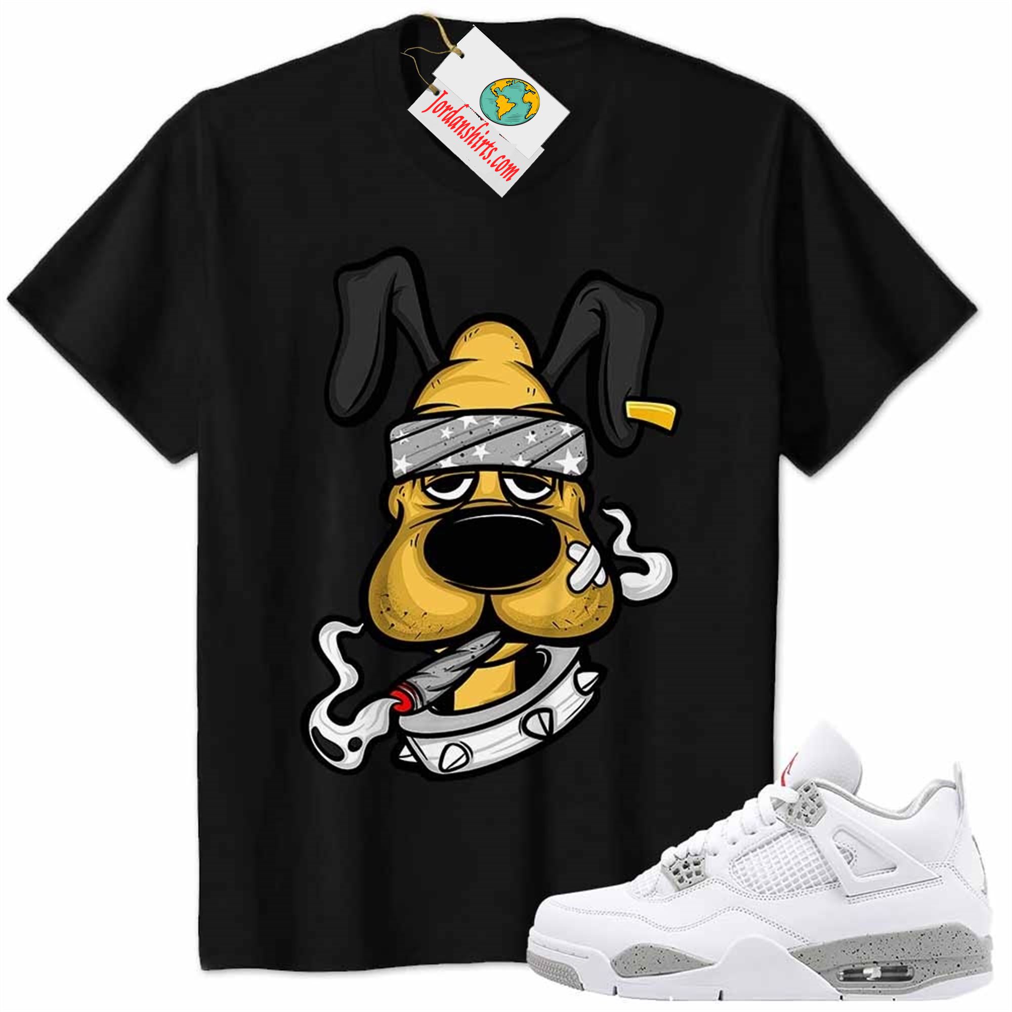 Jordan 4 Shirt, Gangster Pluto Smoke Weed Black Air Jordan 4 White Oreo 4s Size Up To 5xl