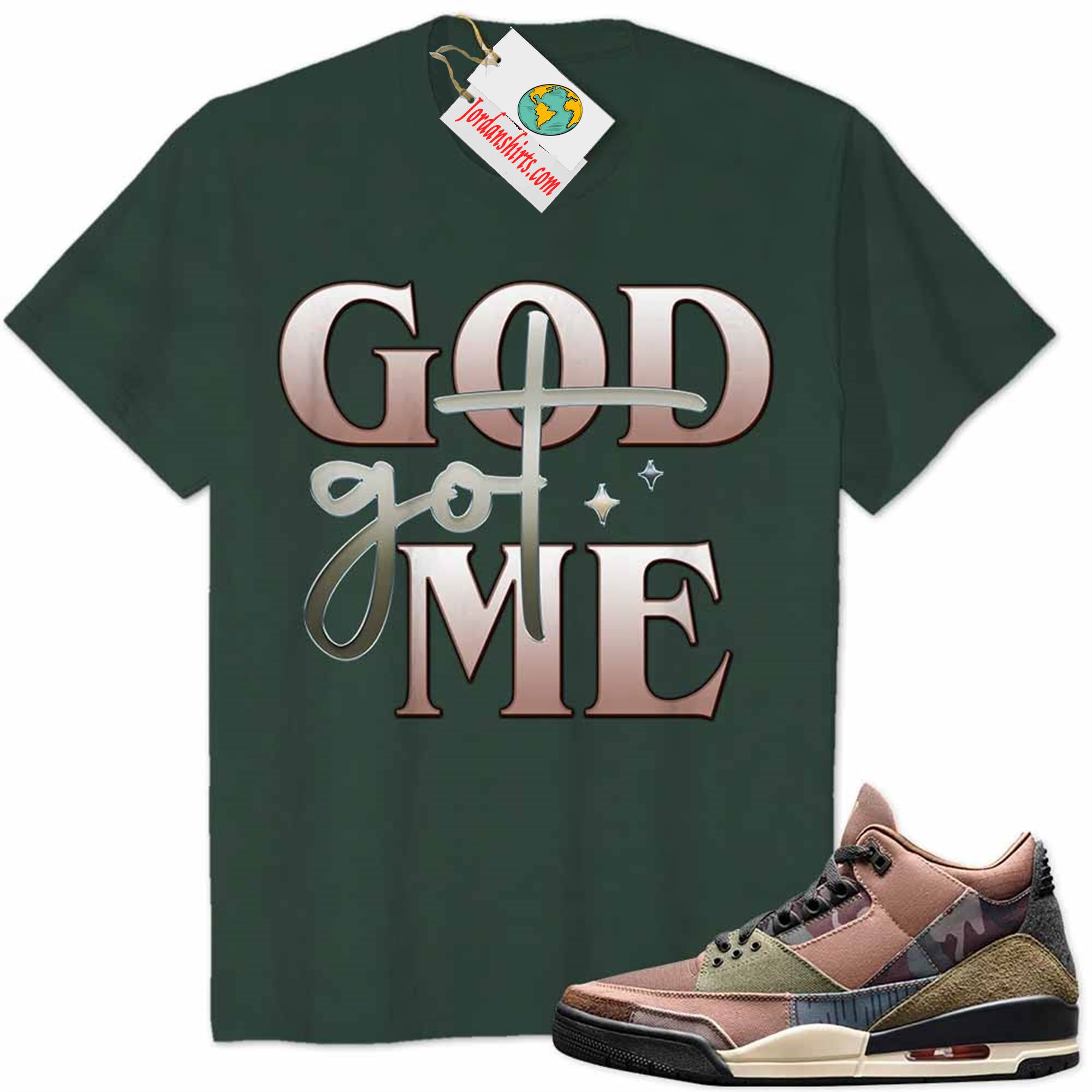 Jordan 3 Shirt, God Got Me Forest Air Jordan 3 Patchwork 3s Plus Size Up To 5xl