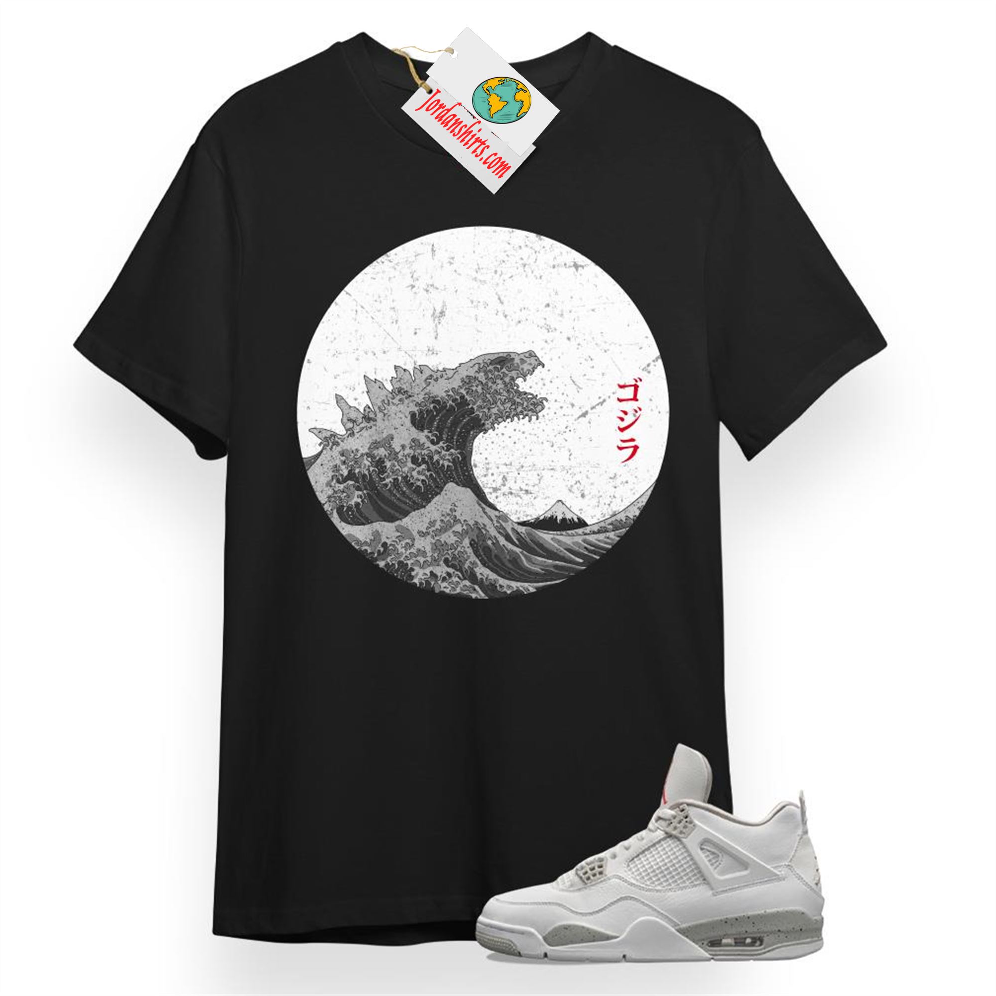 Jordan 4 Shirt, Godzilla Black T-shirt Air Jordan 4 Oreo 4s Size Up To 5xl