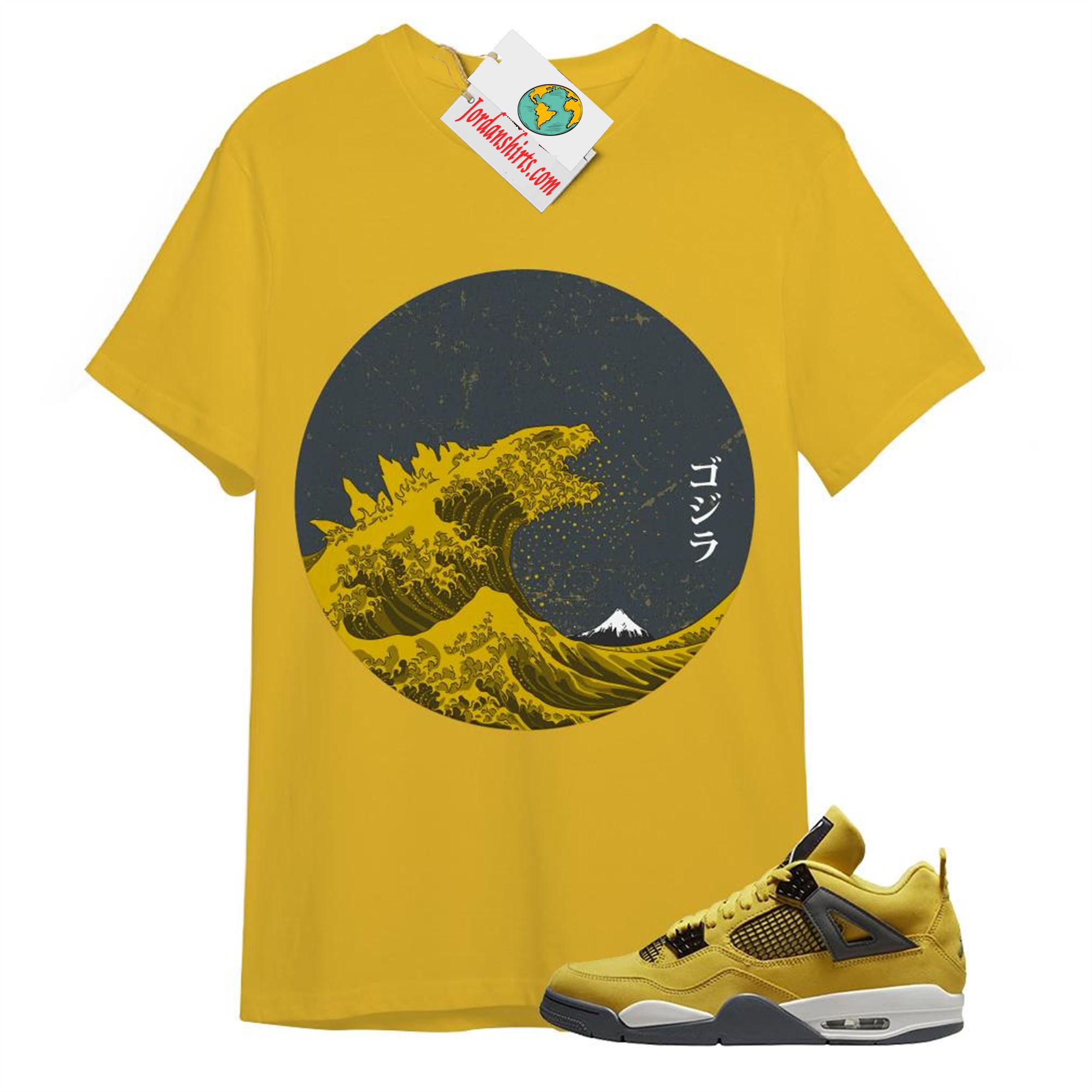 Jordan 4 Shirt, Godzilla Yellow T-shirt Air Jordan 4 Tour Yellowlightning 4s Size Up To 5xl