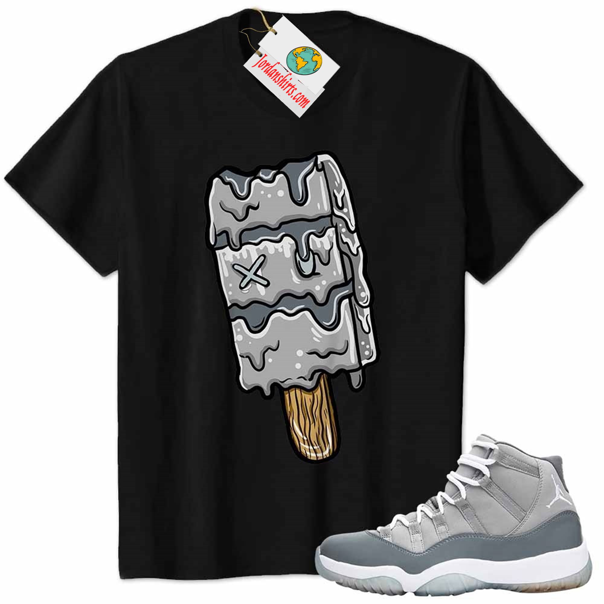 Jordan 11 Shirt, Ice Cream Dripping Black Air Jordan 11 Cool Grey 11s Size Up To 5xl