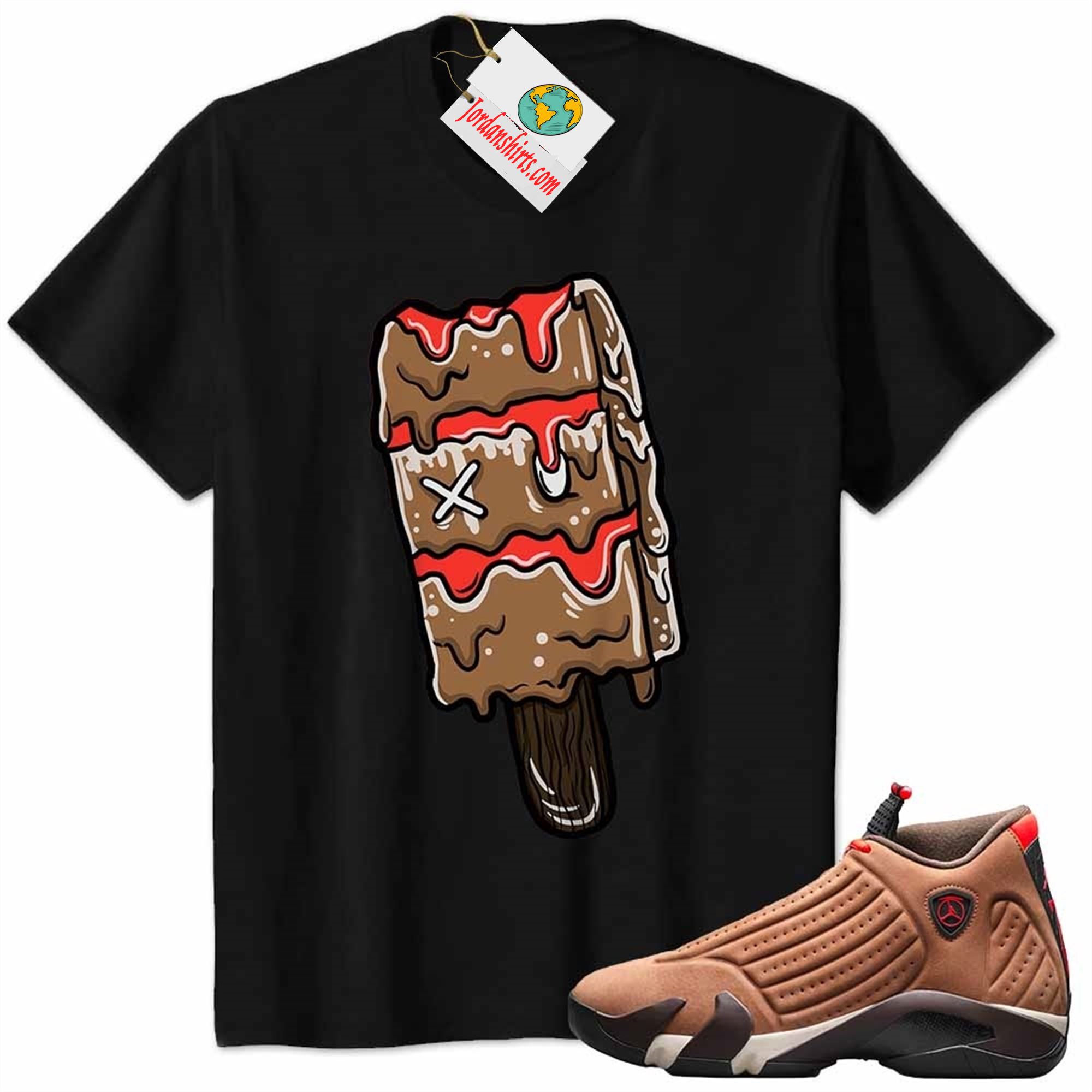 Jordan 14 Shirt, Ice Cream Dripping Black Air Jordan 14 Winterized 14s Size Up To 5xl