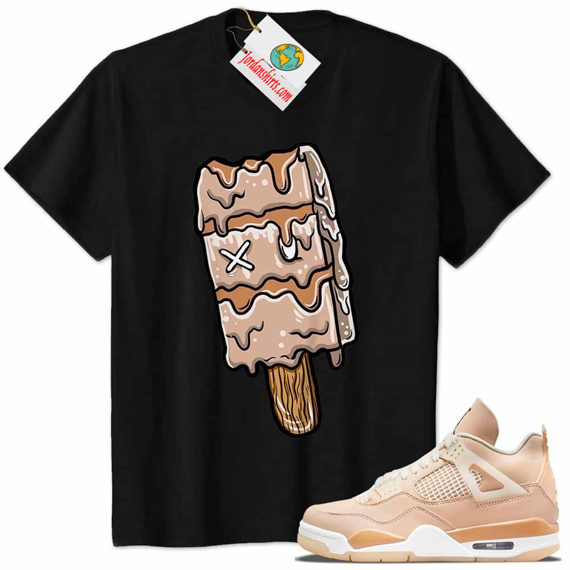 Jordan 4 Shirt, Ice Cream Dripping Black Air Jordan 4 Shimmer 4s Size Up To 5xl