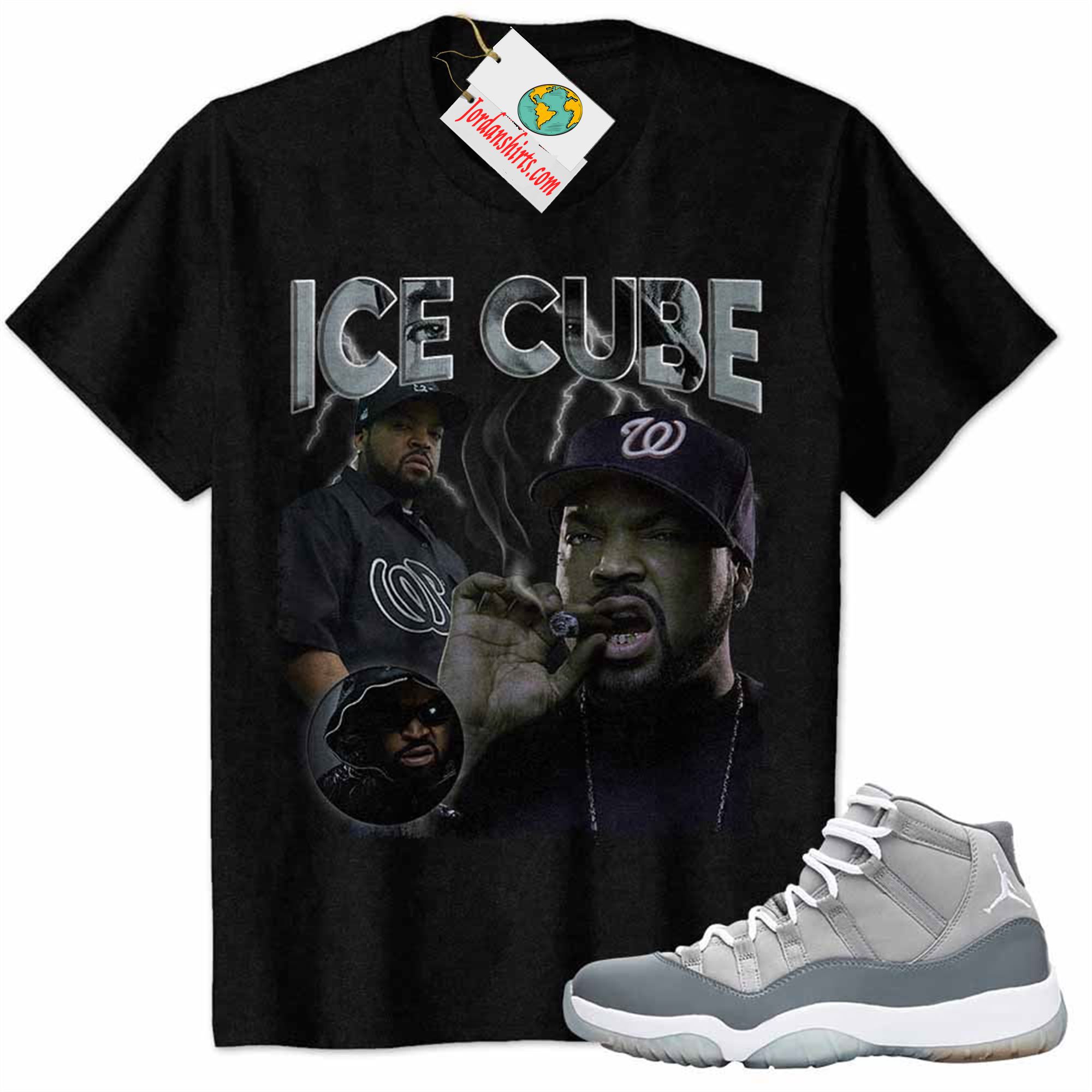 Jordan 11 Shirt, Ice Cube Black Air Jordan 11 Cool Grey 11s Full Size Up To 5xl