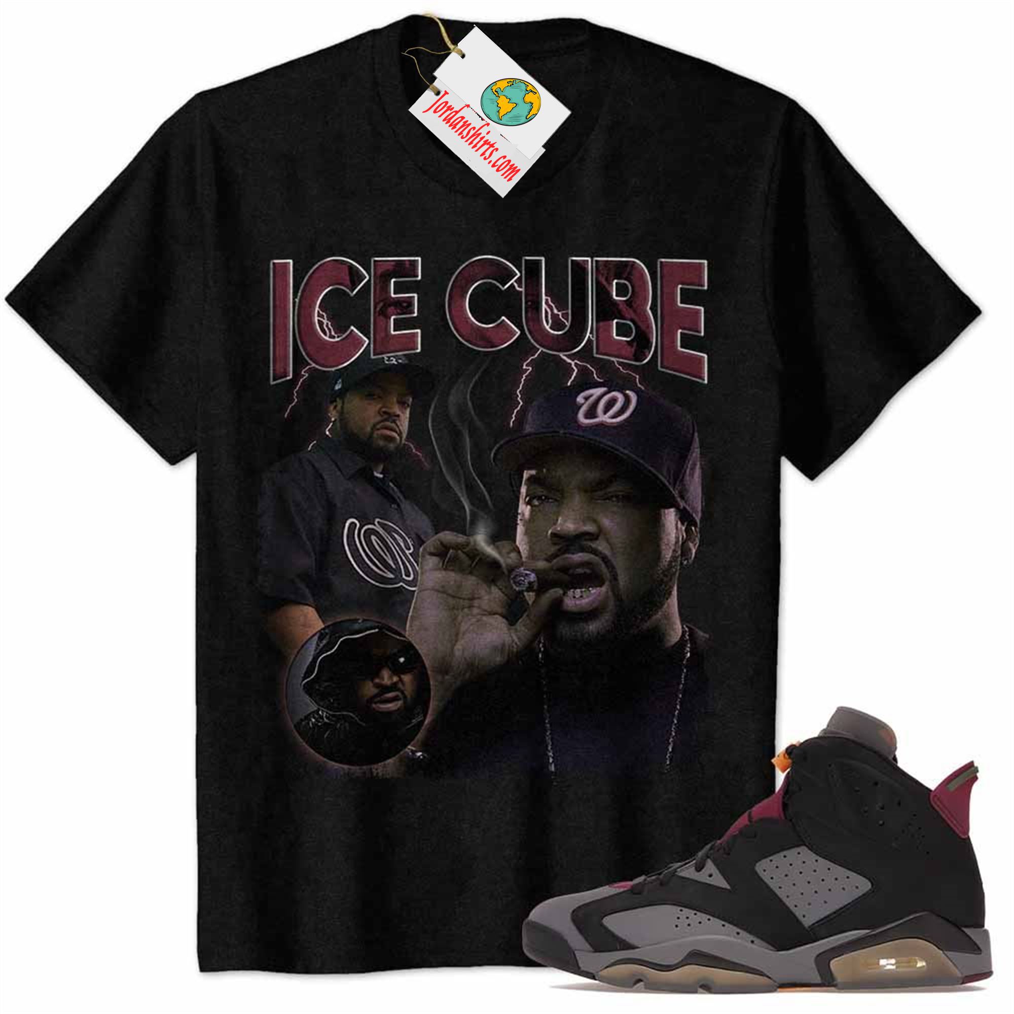 Jordan 6 Shirt, Ice Cube Black Air Jordan 6 Bordeaux 6s Plus Size Up To 5xl