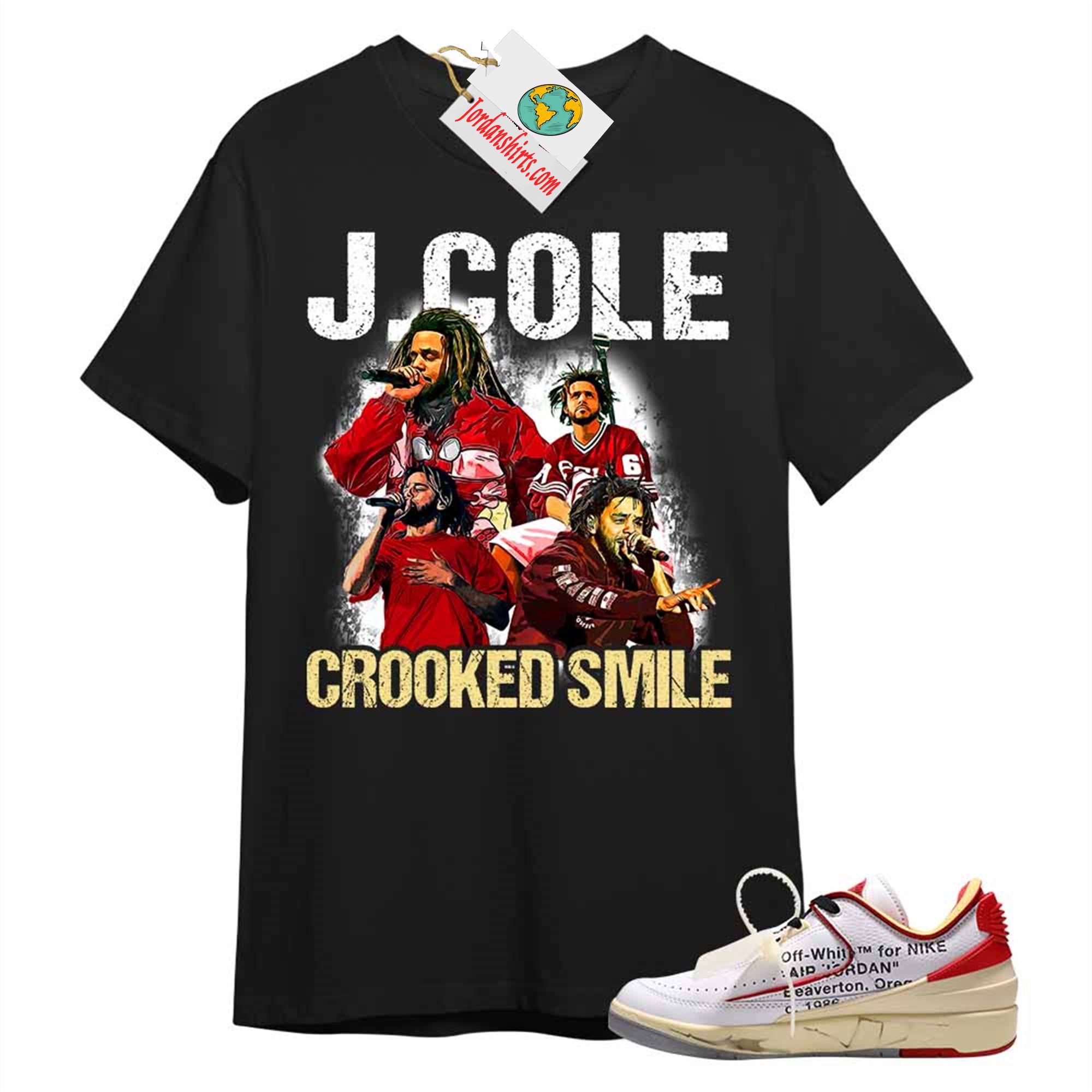 Jordan 2 Shirt, J Cole Bootleg Vintage Raptee Black Air Jordan 2 Low White Red Off-white 2s Plus Size Up To 5xl