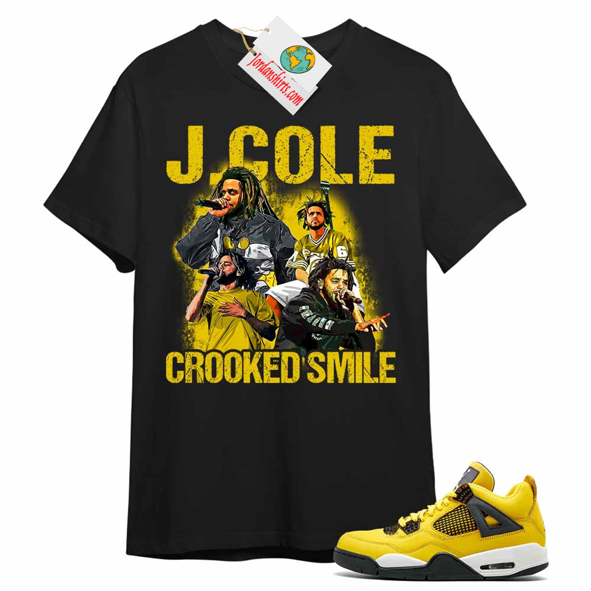 Jordan 4 Shirt, J Cole Bootleg Vintage Raptee Black Air Jordan 4 Tour Yellow Lightning 4s Full Size Up To 5xl