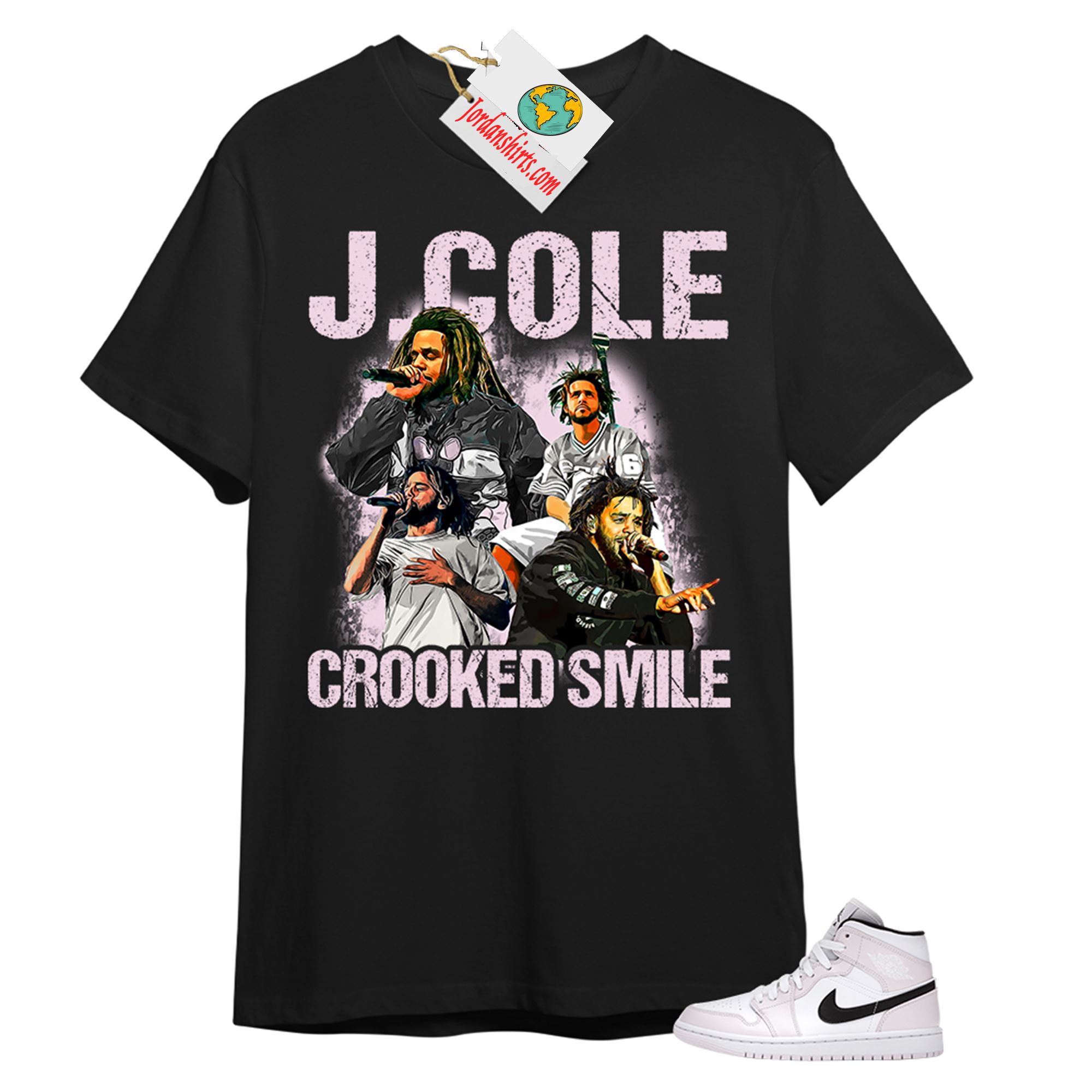 Jordan 1 Shirt, J Cole Bootleg Vintage Raptee Black T-shirt Air Jordan 1 Barely Rose 1s Plus Size Up To 5xl
