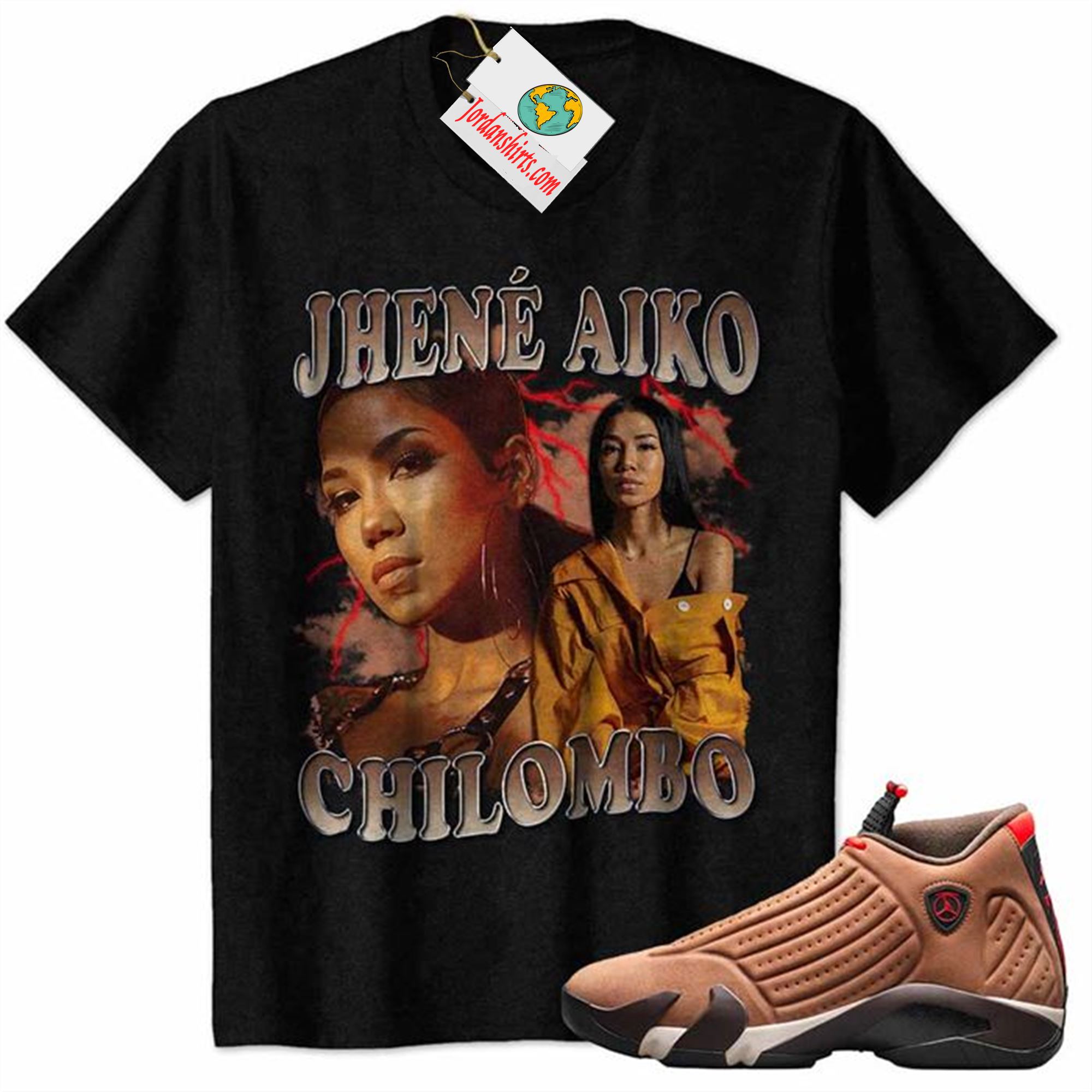Jordan 14 Shirt, Jhene Aiko Chilombo Vintage 90s Black Air Jordan 14 Winterized 14s Size Up To 5xl