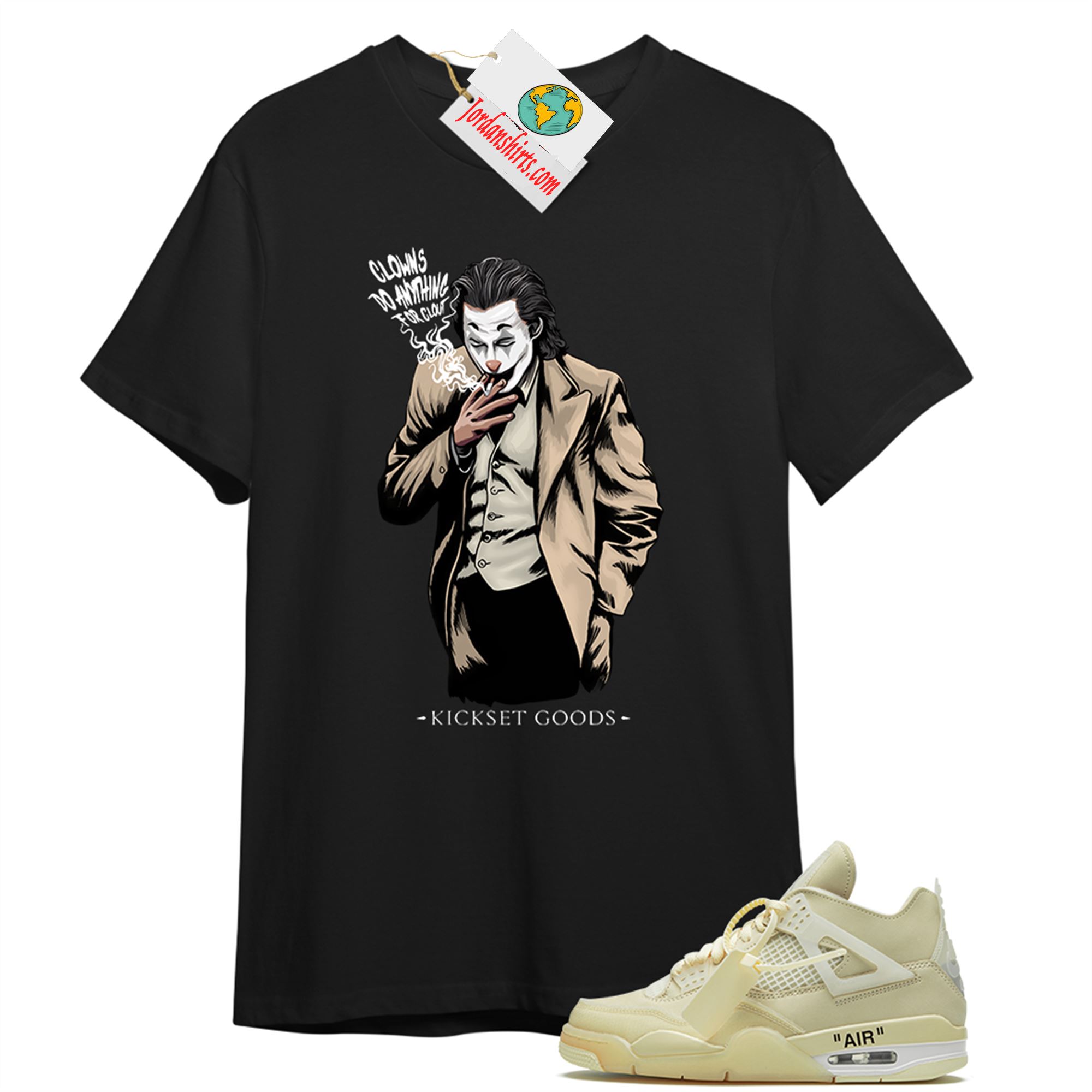 Jordan 4 Shirt, Joker Black T-shirt Air Jordan 4 Off-white 4s Plus Size Up To 5xl