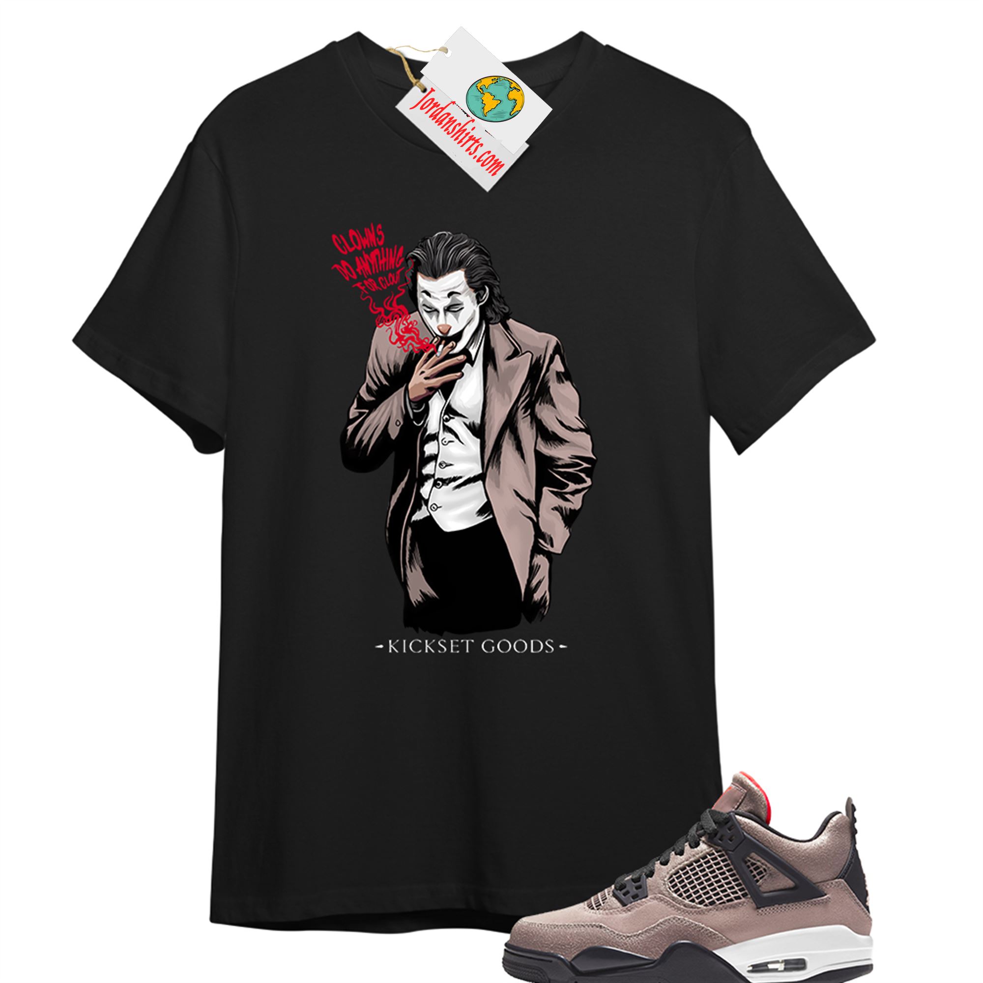 Jordan 4 Shirt, Joker Black T-shirt Air Jordan 4 Taupe Haze 4s Size Up To 5xl