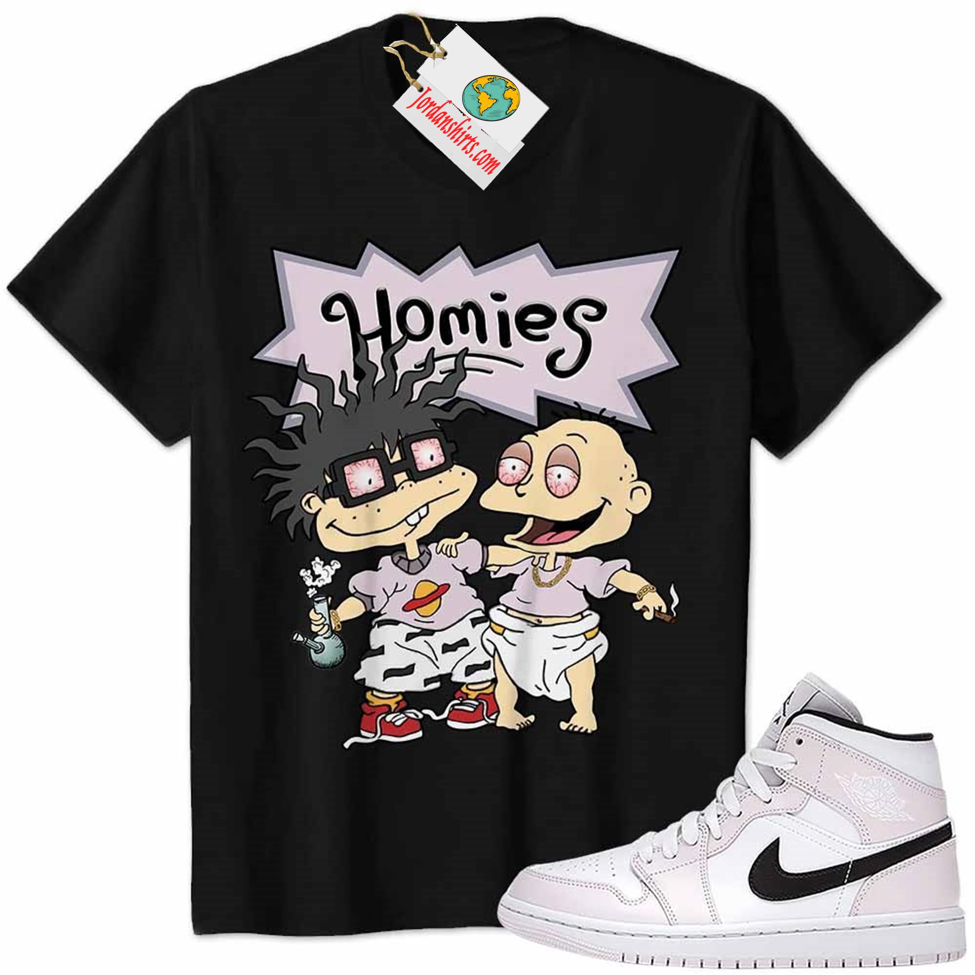 Jordan 1 Shirt, Jordan 1 Barely Rose Shirt Hommies Tommy Pickles Chuckie Finster Rugrats Black Plus Size Up To 5xl