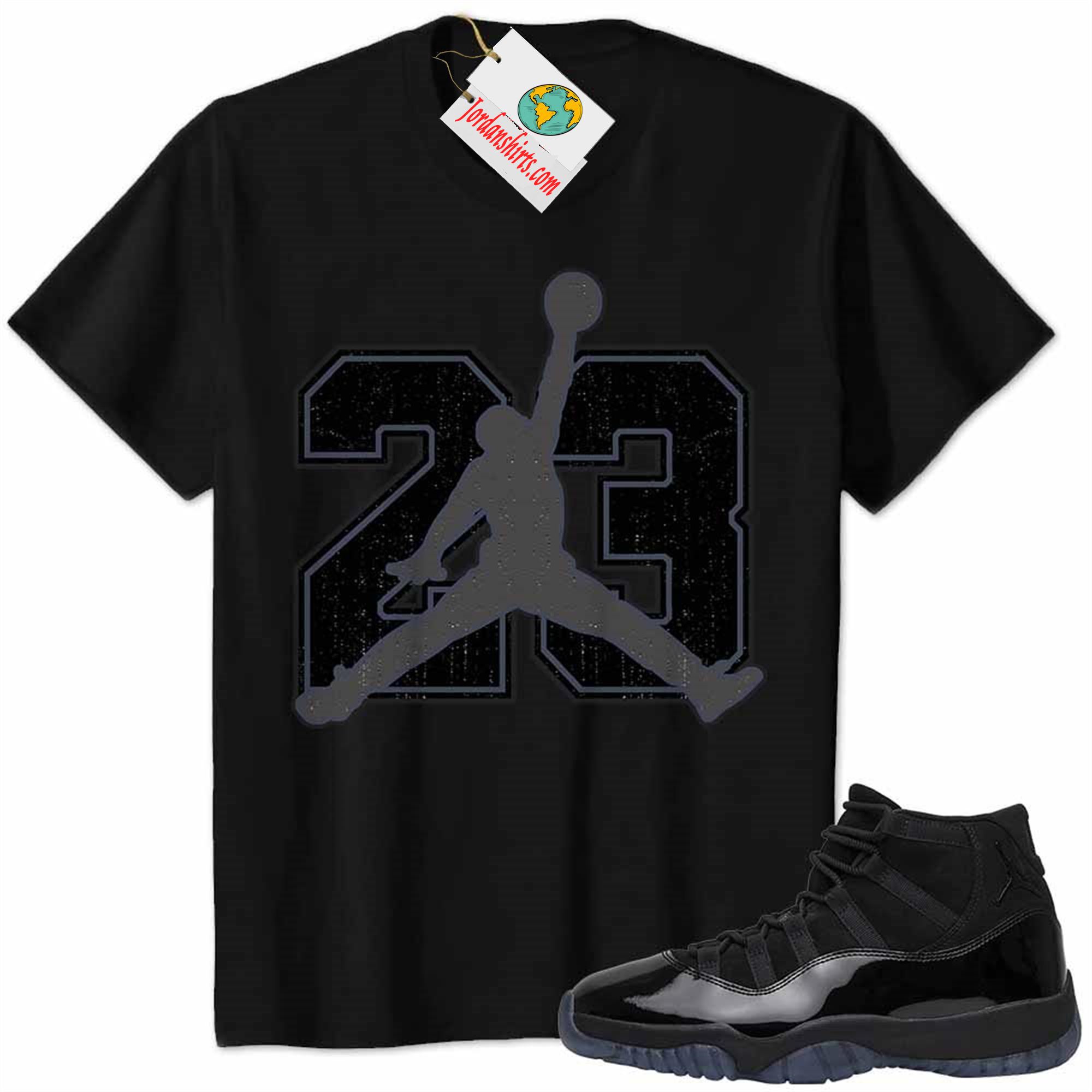 Jordan 11 Shirt, Jordan 11 Cap And Gown Shirt Jumpman No23 Black Plus Size Up To 5xl
