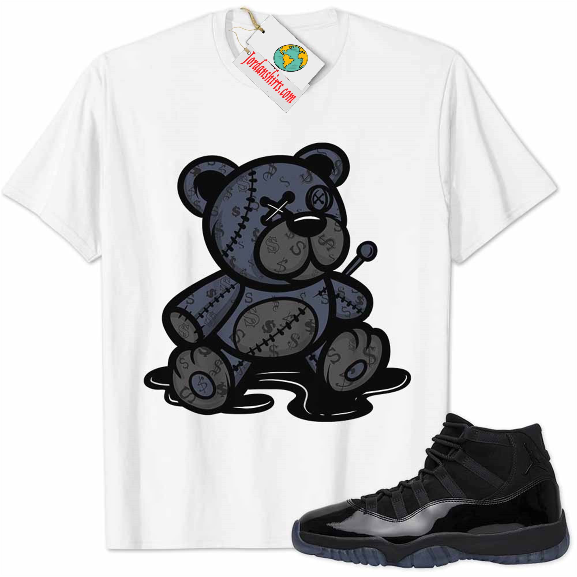 Jordan 11 Shirt, Jordan 11 Cap And Gown Shirt Teddy Bear All Money In White Full Size Up To 5xl