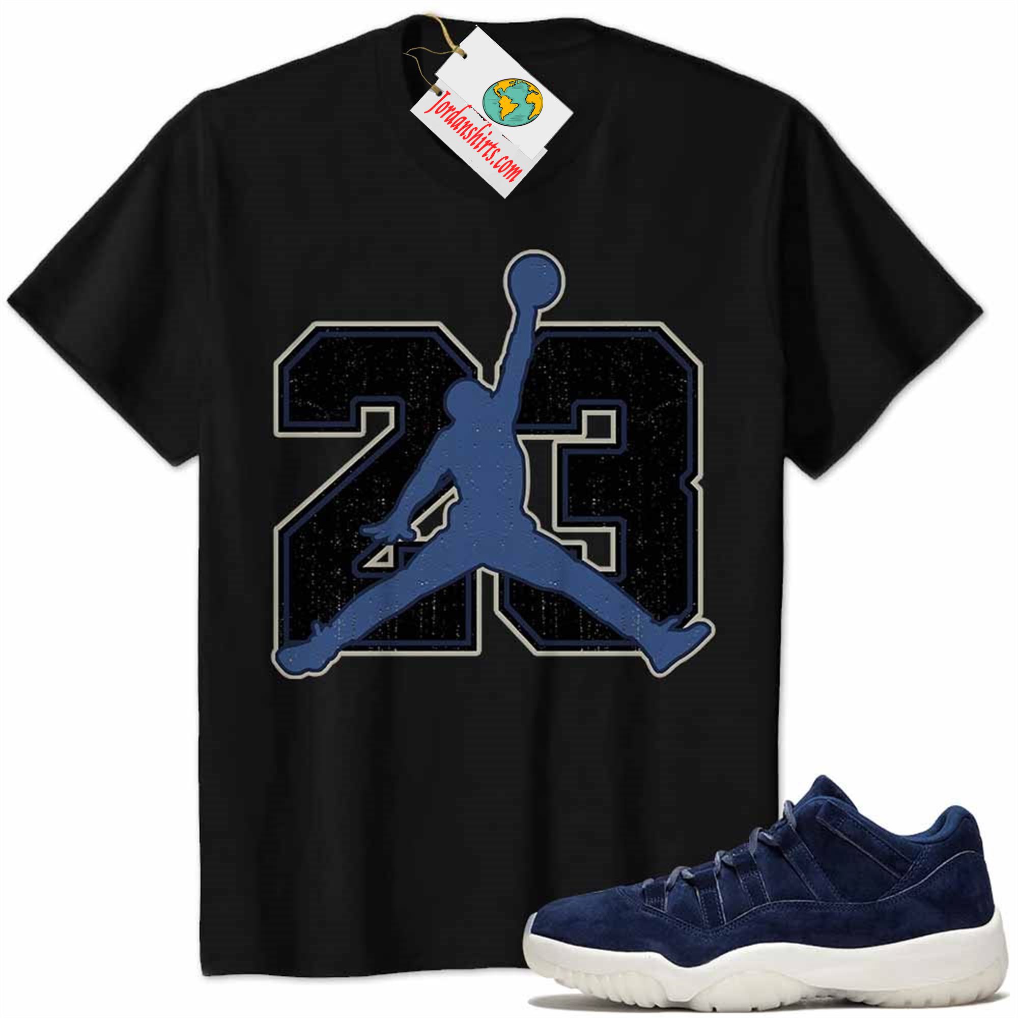 Jordan 11 Shirt, Jordan 11 Derek Jeter Shirt Jumpman No23 Black Plus Size Up To 5xl
