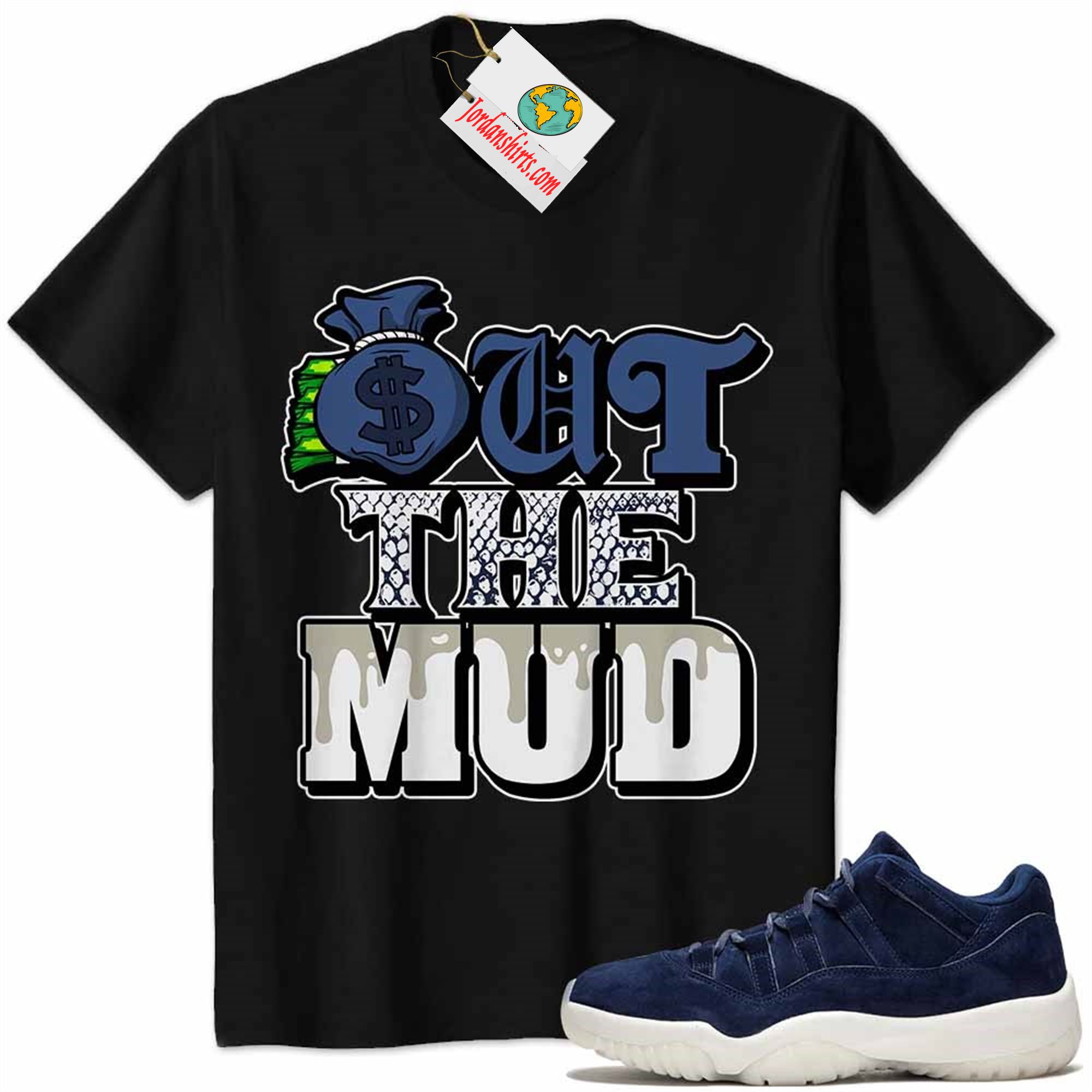 Jordan 11 Shirt, Jordan 11 Derek Jeter Shirt Out The Mud Money Bag Black Plus Size Up To 5xl