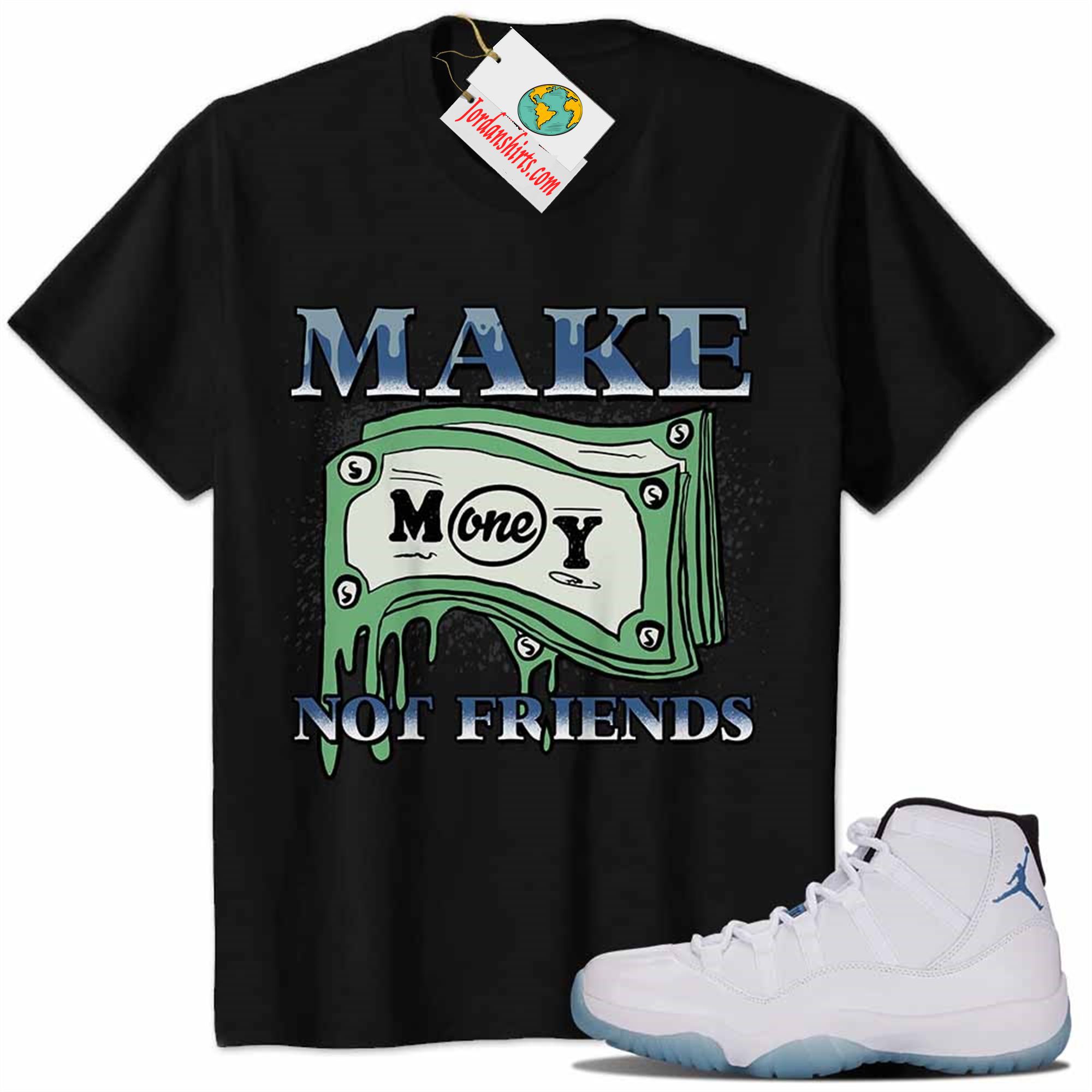 Jordan 11 Shirt, Jordan 11 Legend Blue Shirt Make Money Graffiti Black Plus Size Up To 5xl