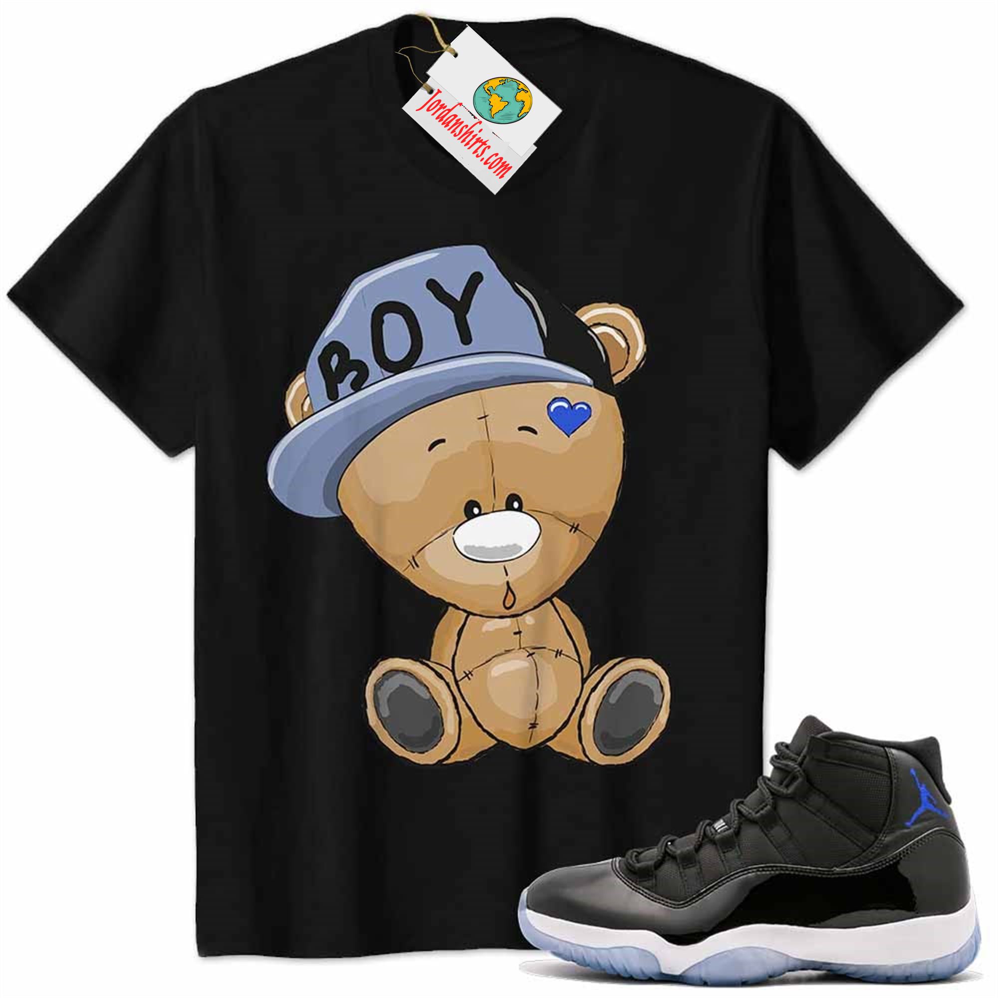 Jordan 11 Shirt, Jordan 11 Space Jam Shirt Cute Baby Teddy Bear Black Size Up To 5xl