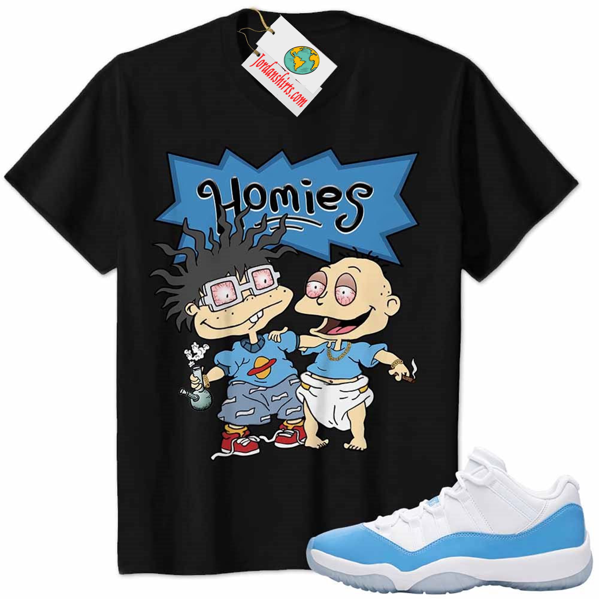 Jordan 11 Shirt, Jordan 11 Unc Shirt Hommies Tommy Pickles Chuckie Finster Rugrats Black Full Size Up To 5xl