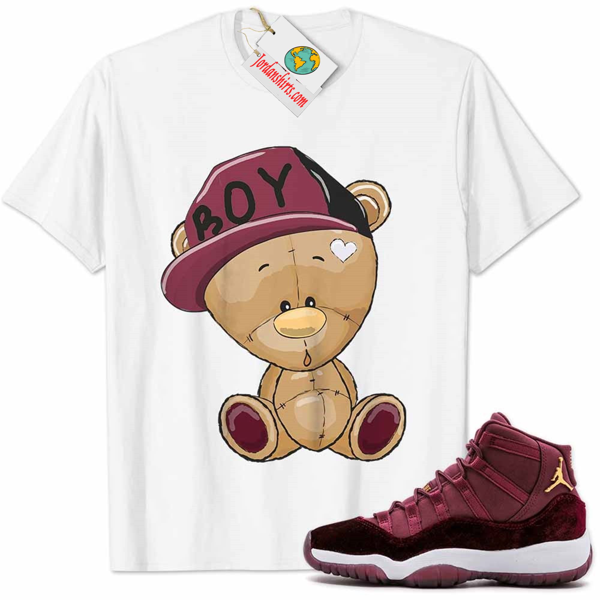 Jordan 11 Shirt, Jordan 11 Velvet Shirt Cute Baby Teddy Bear White Size Up To 5xl